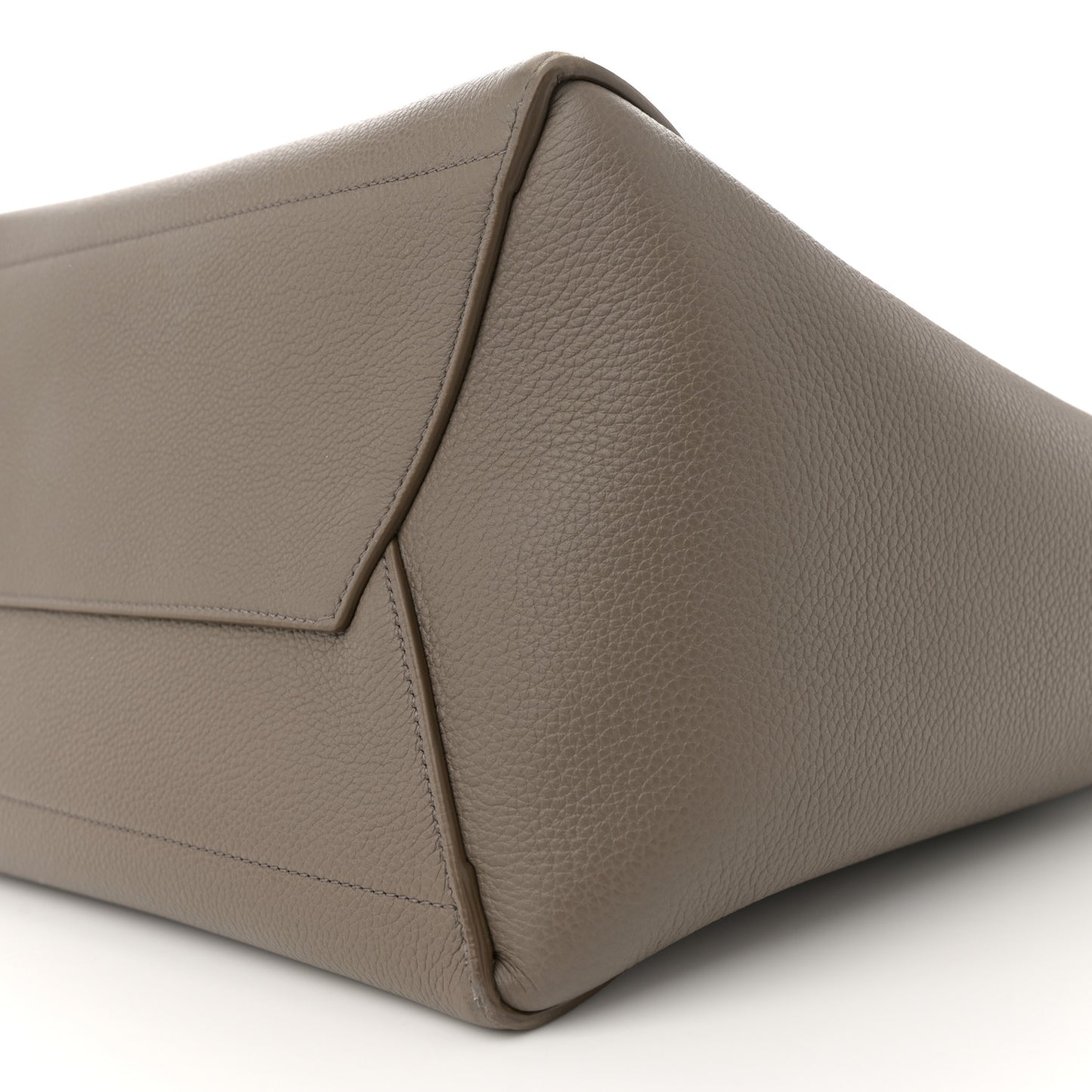 Soft Grained Calfskin Sangle Bucket Bag Taupe