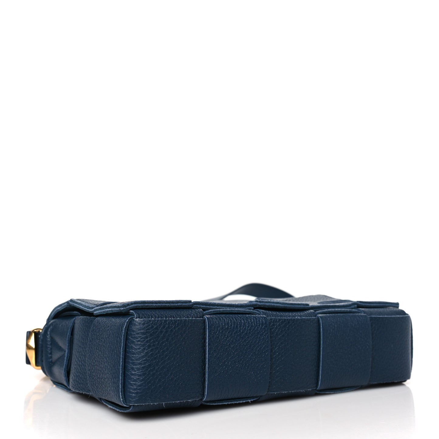 Grained Calfskin Maxi Intrecciato Cassette Crossbody Bag Deep Blue