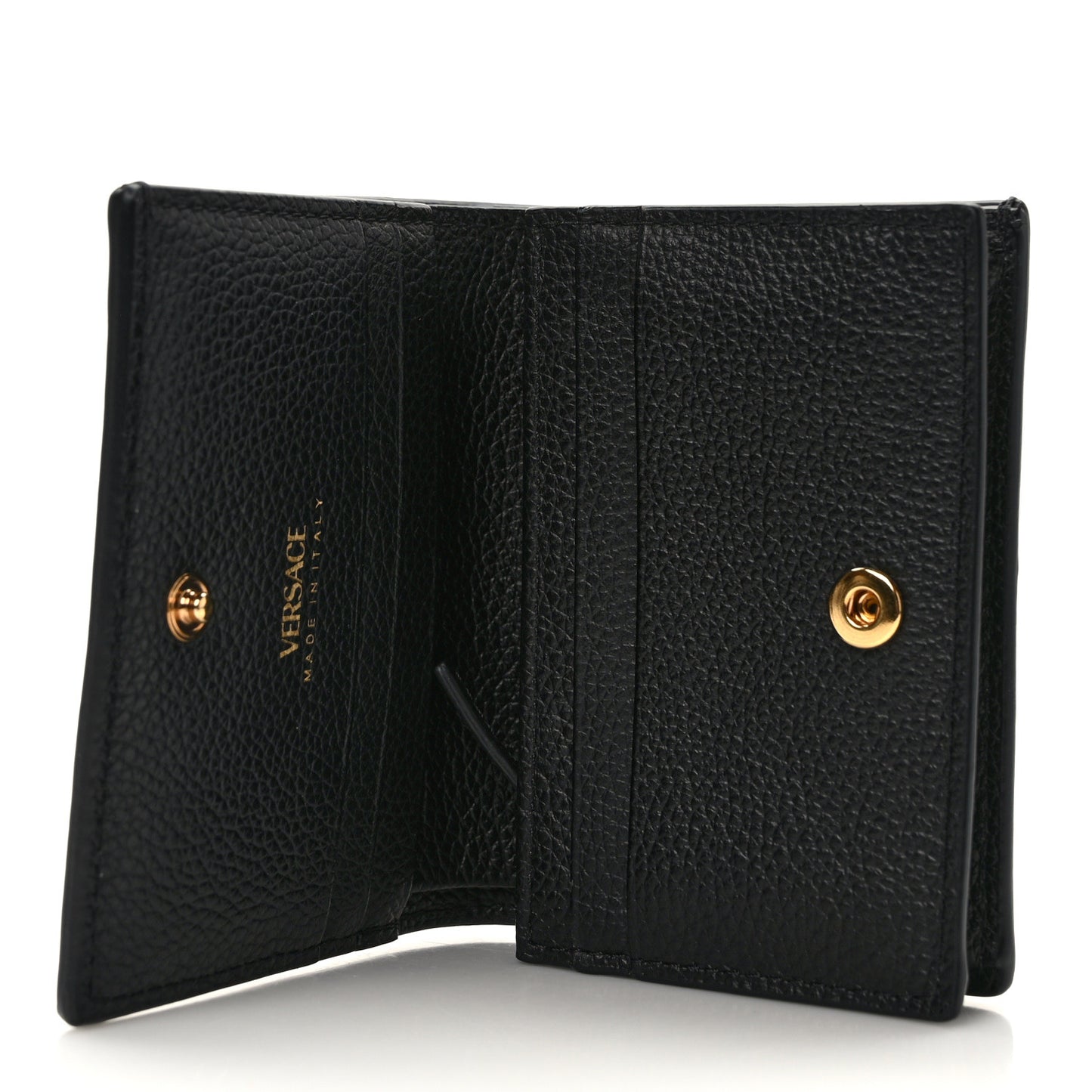 Grained Calfskin Virtus Bifold Wallet Black