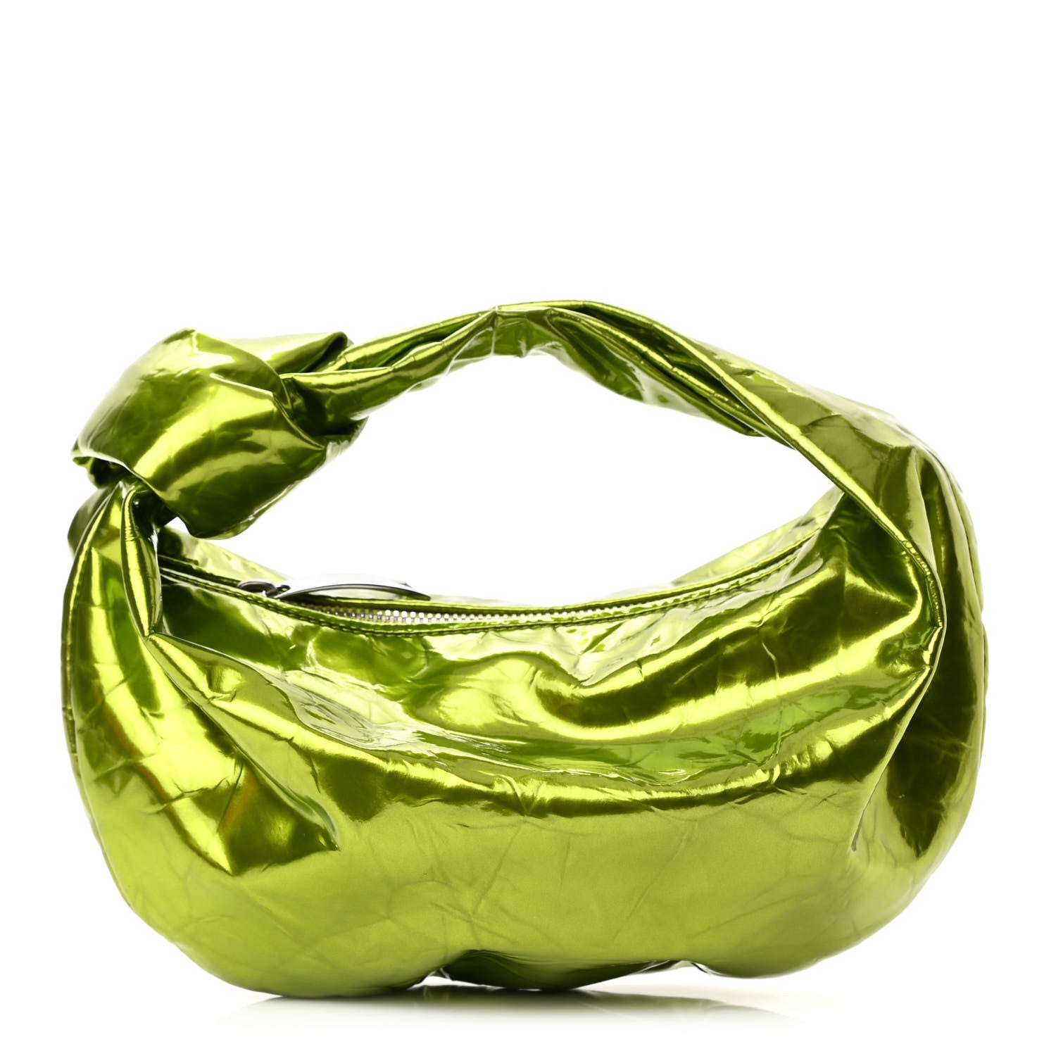 Bottega Veneta Metallic Crushed Calfskin Mini Jodie Chlorophyll