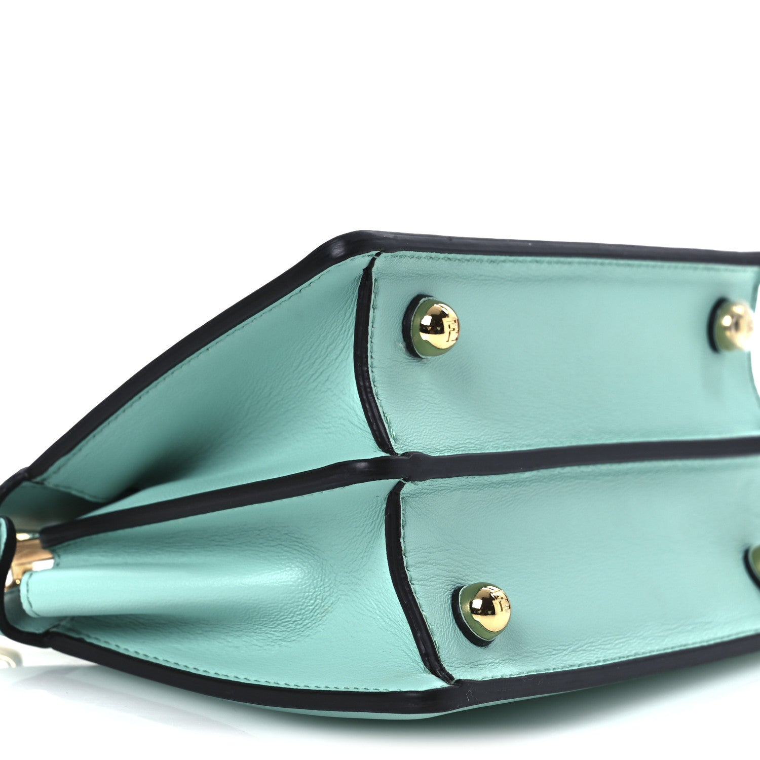Fendi Shiny Nappa Petite Peekaboo I SEE U Satchel Spring Turquoise 10 of 13