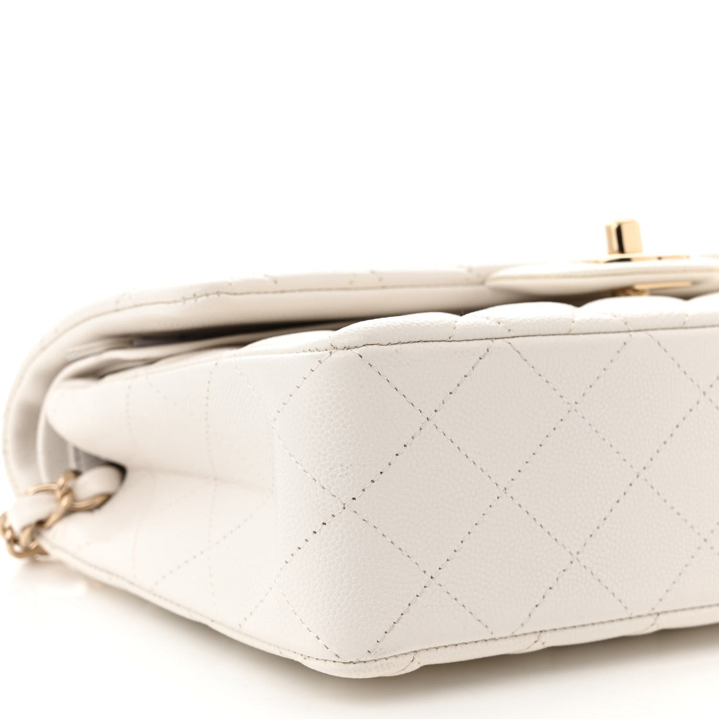 Caviar Quilted Small Double Flap White
