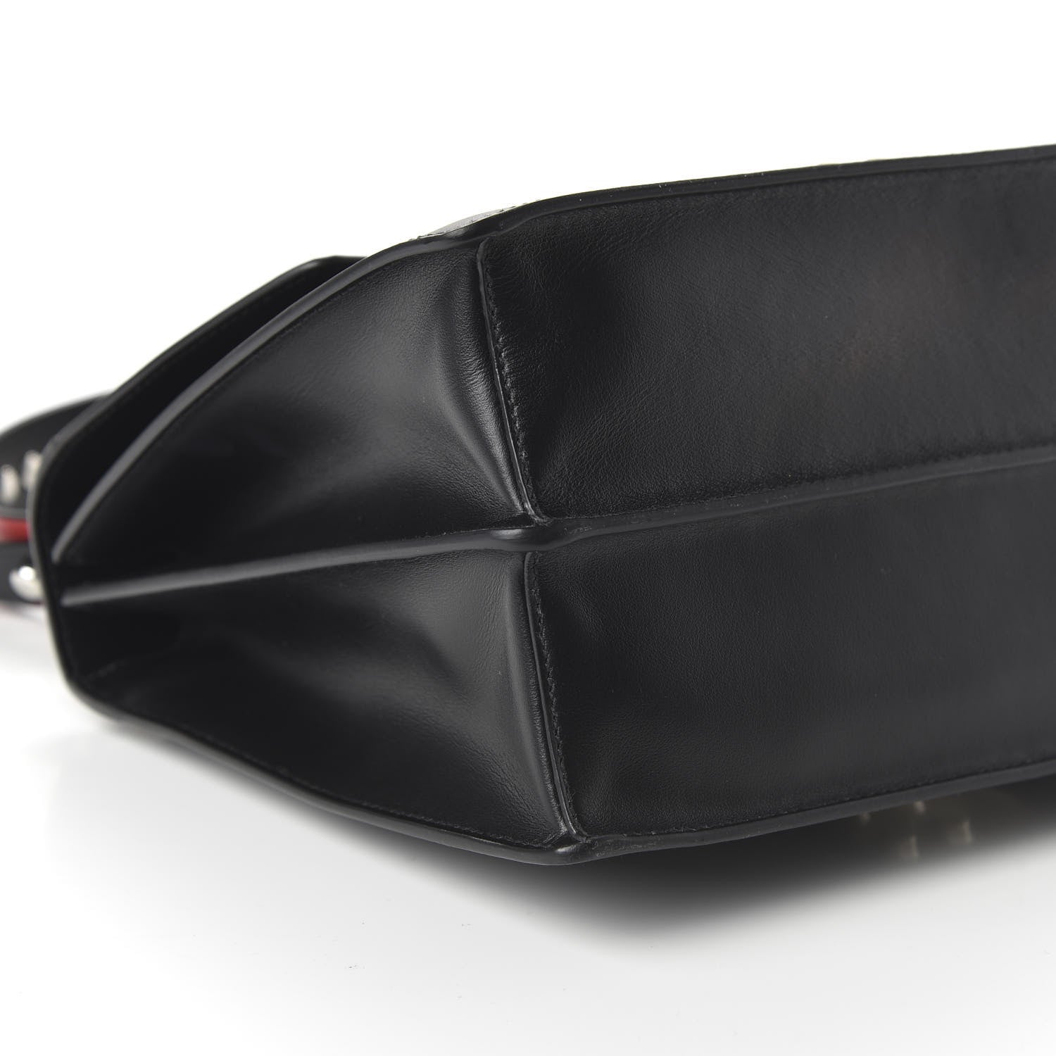 Prada Saffiano City Calfskin Studded Elektra Shoulder Bag Black Fuoco 6 of 9