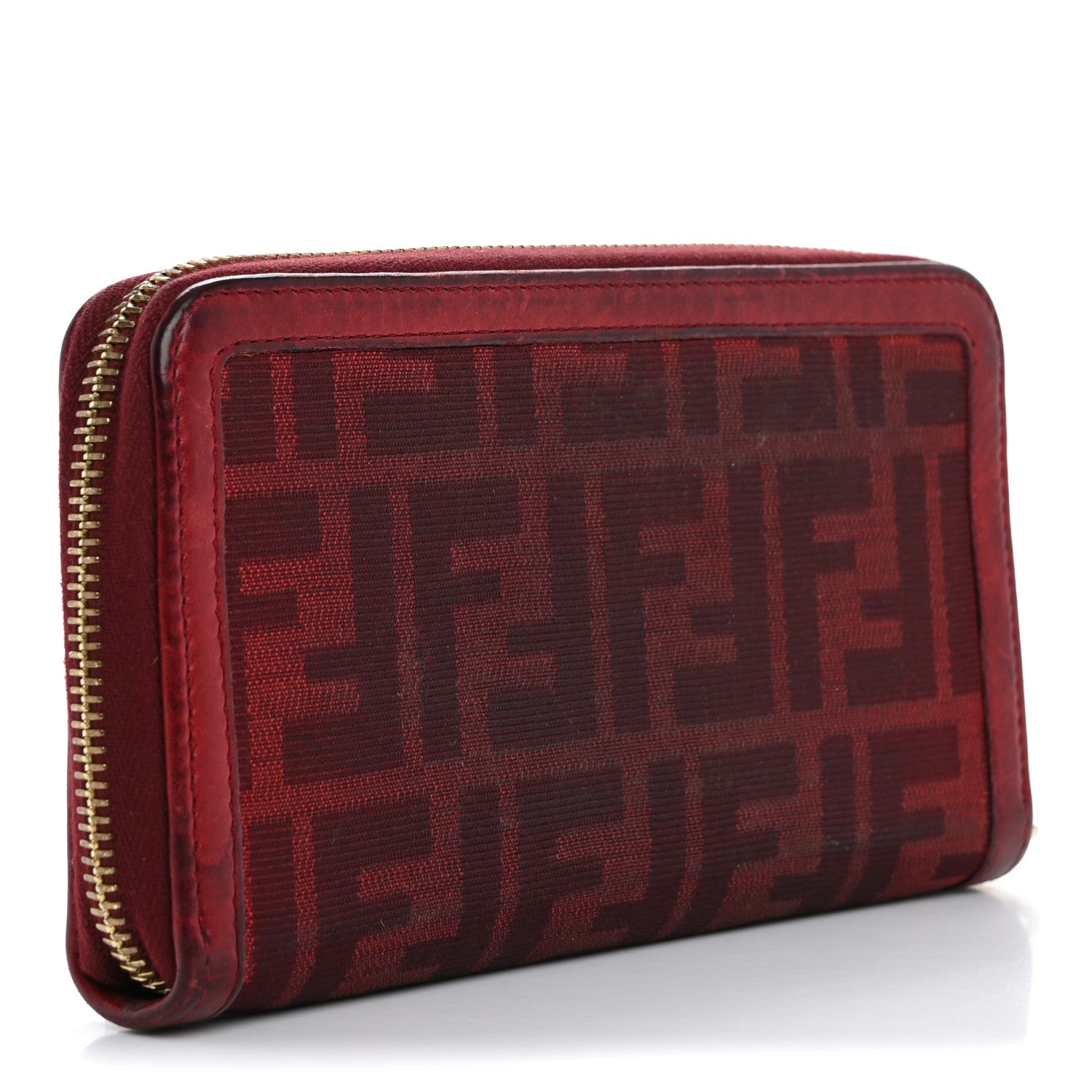 Fendi Zucca Zip Around Wallet Red 3 of 15