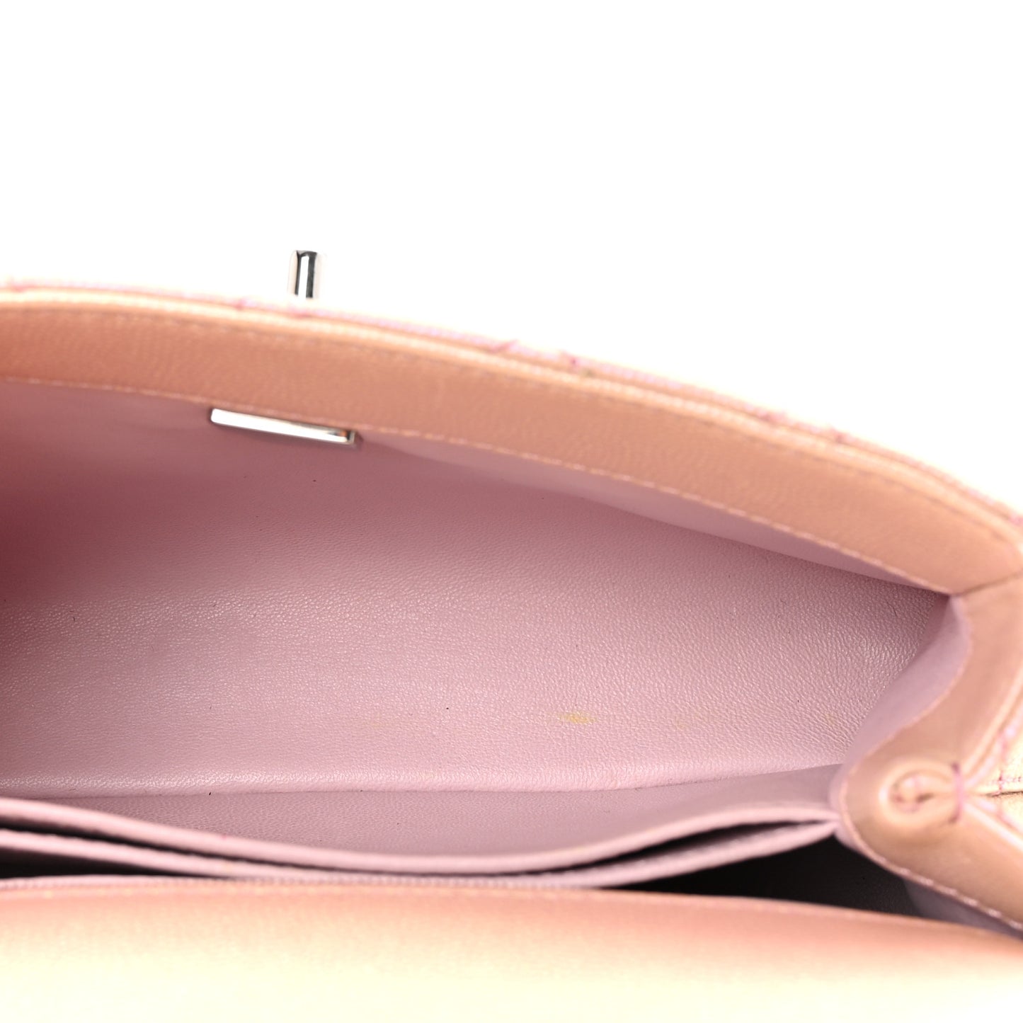 Iridescent Caviar Quilted Mini Coco Handle Flap Pink