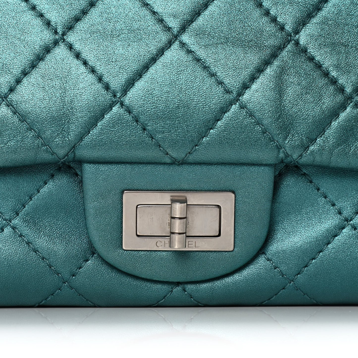 Metallic Calfskin Quilted 2.55 Reissue 226 Flap Turquoise