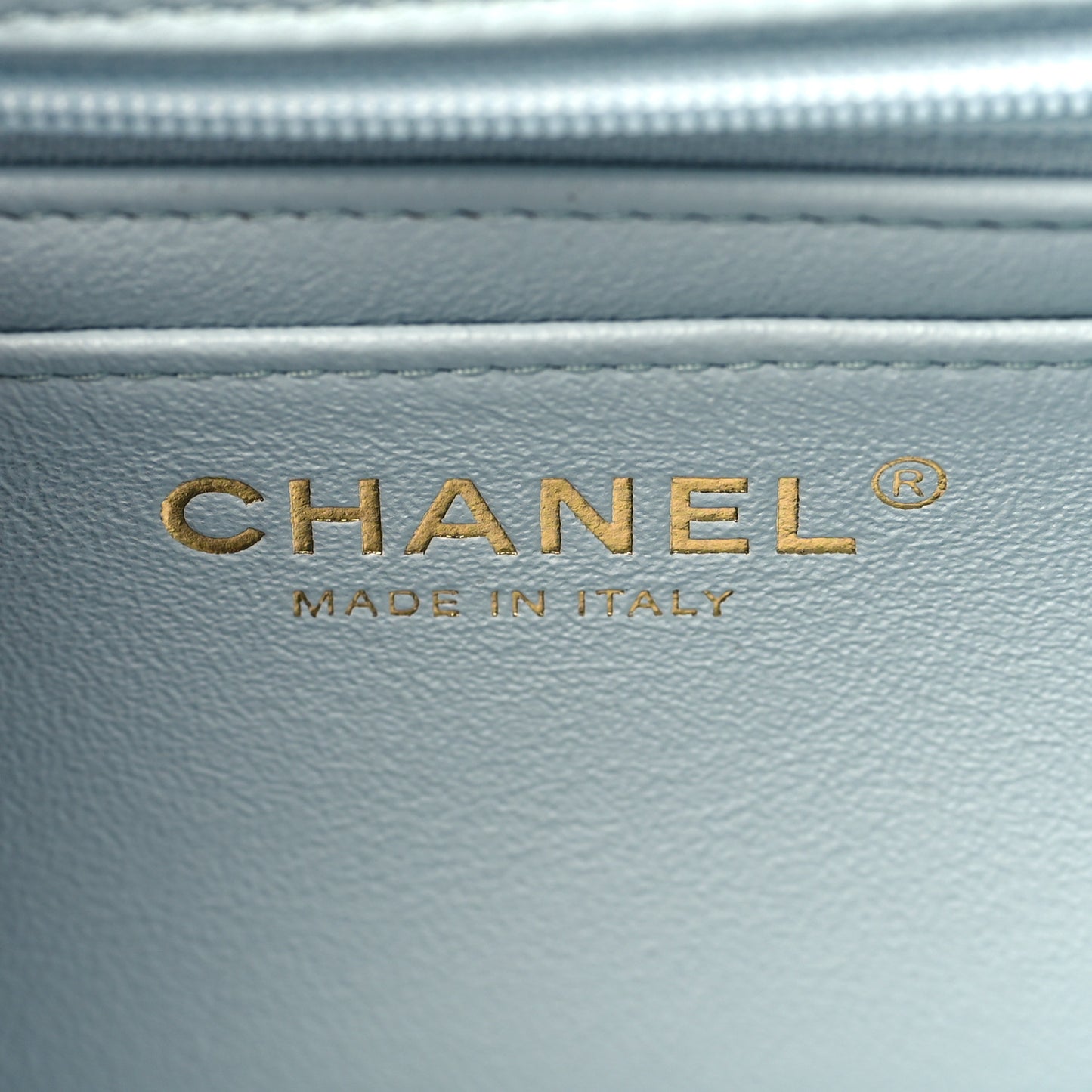 Lambskin Quilted Mini Top Handle Rectangular Flap Light Blue