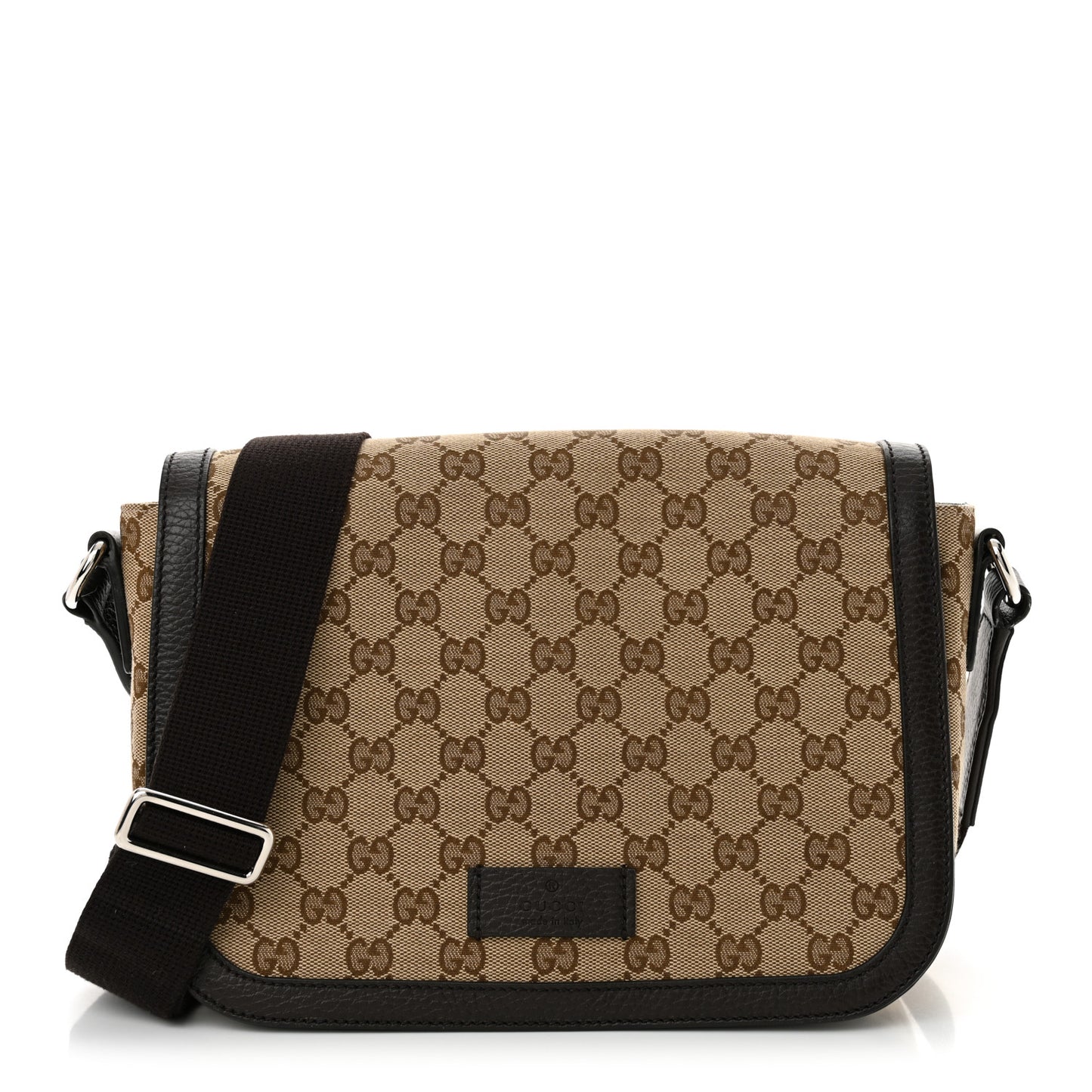 Monogram Flap Messenger Bag Beige Dark Brown