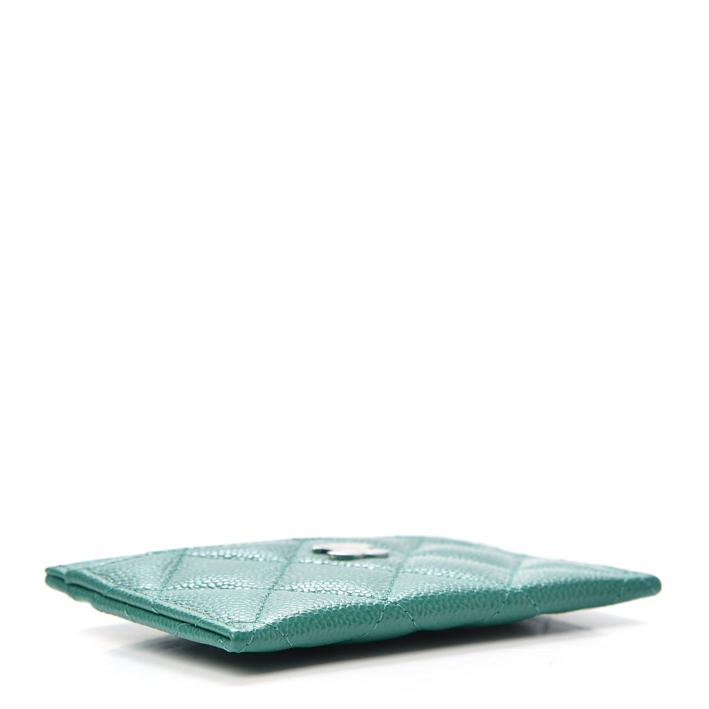 Caviar Quilted Card Holder Green
