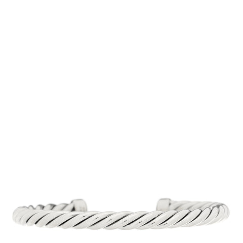 Sterling Silver Black Onyx 6mm Cable Classic Cuff Bracelet