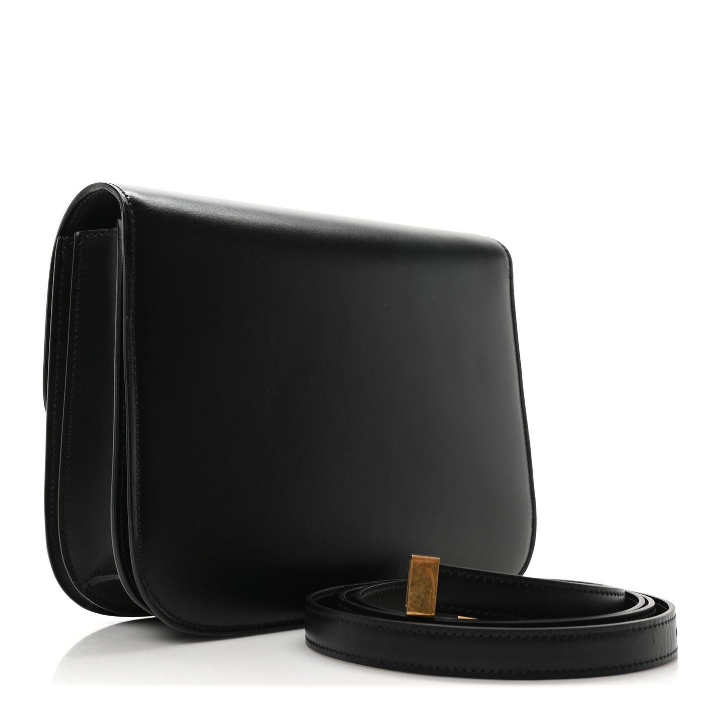 Box Calfskin Medium Classic Box Flap Bag Black