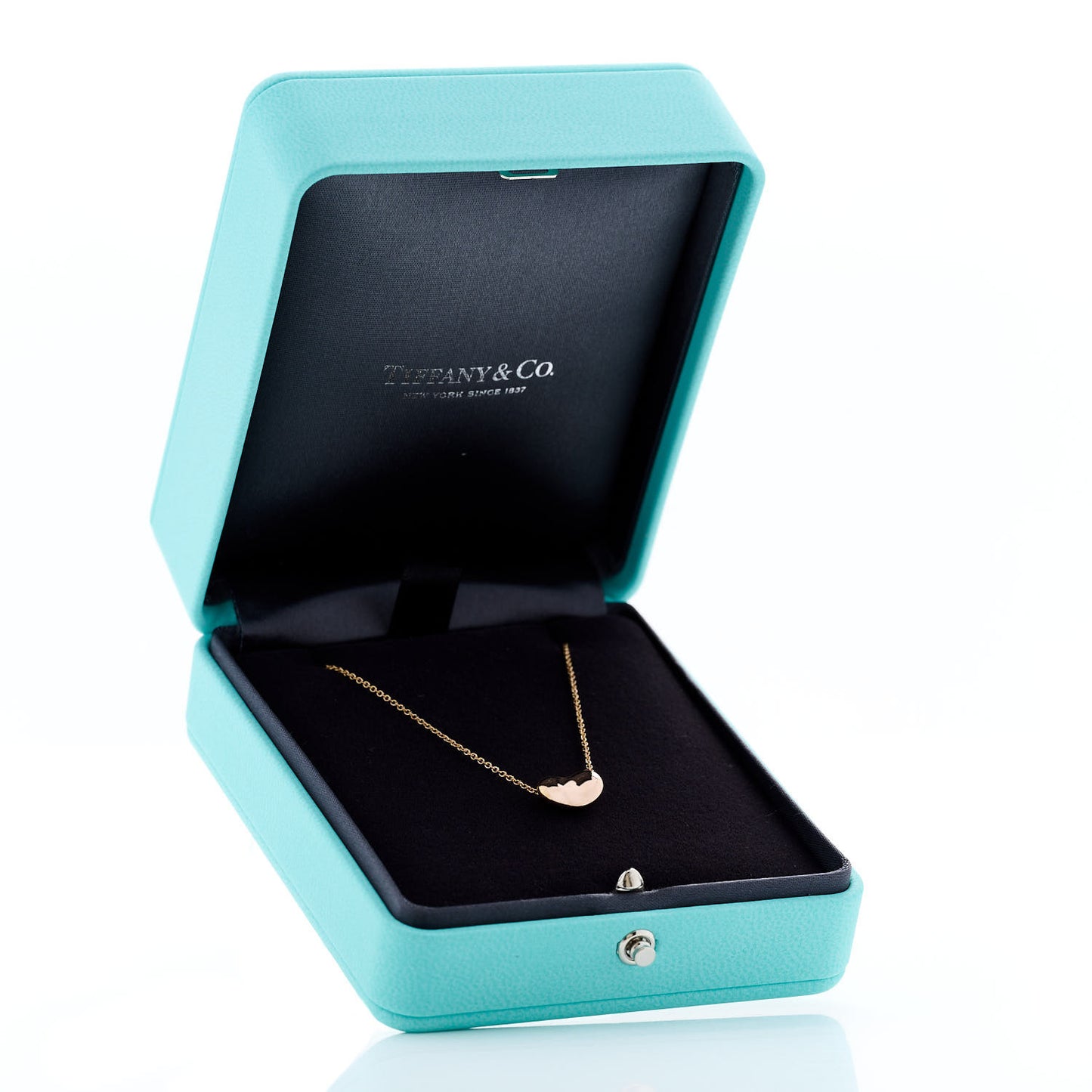 18K Rose Gold 12mm Elsa Peretti Bean Pendant Necklace