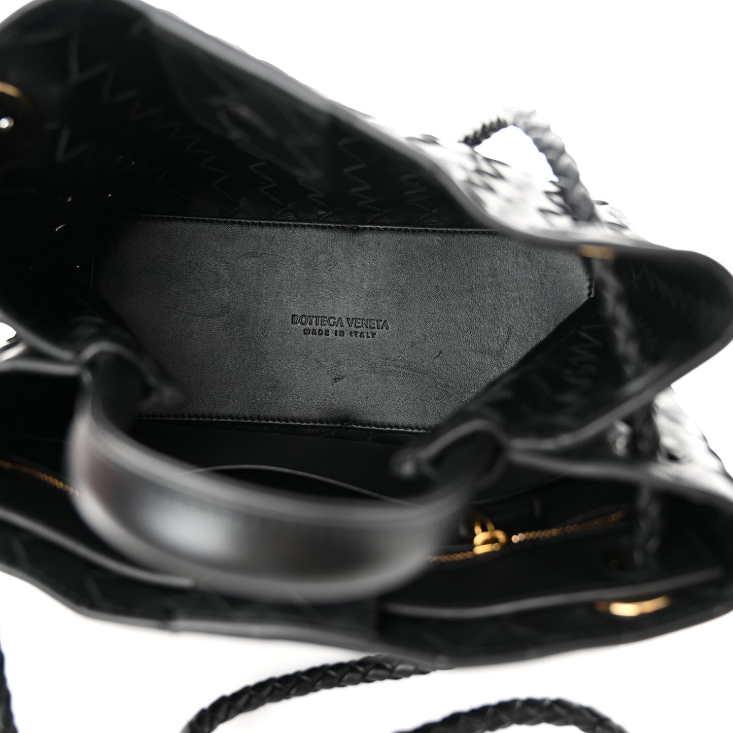 Nappa Intrecciato Small Andiamo Shoulder Bag Black