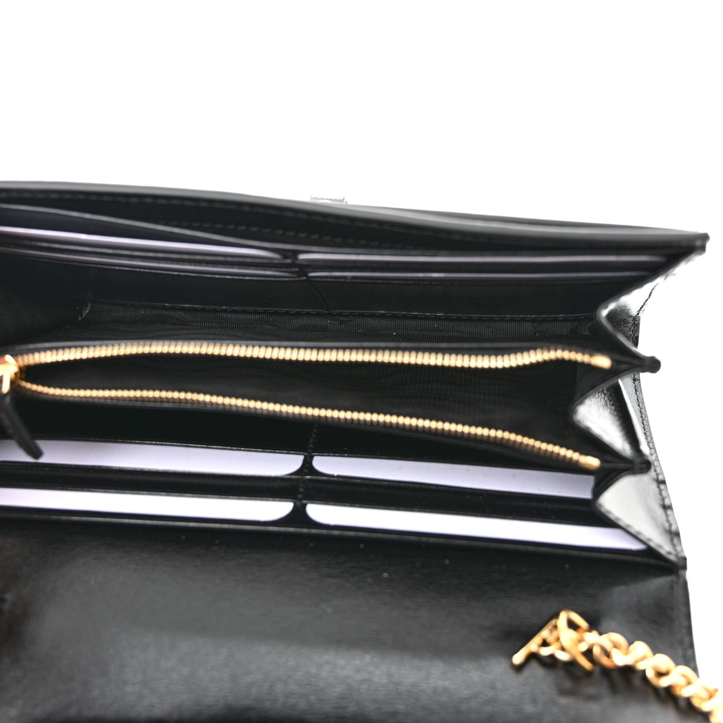 Calfskin Bi-Color Jackie 1961 Chain Wallet Mystic White Black