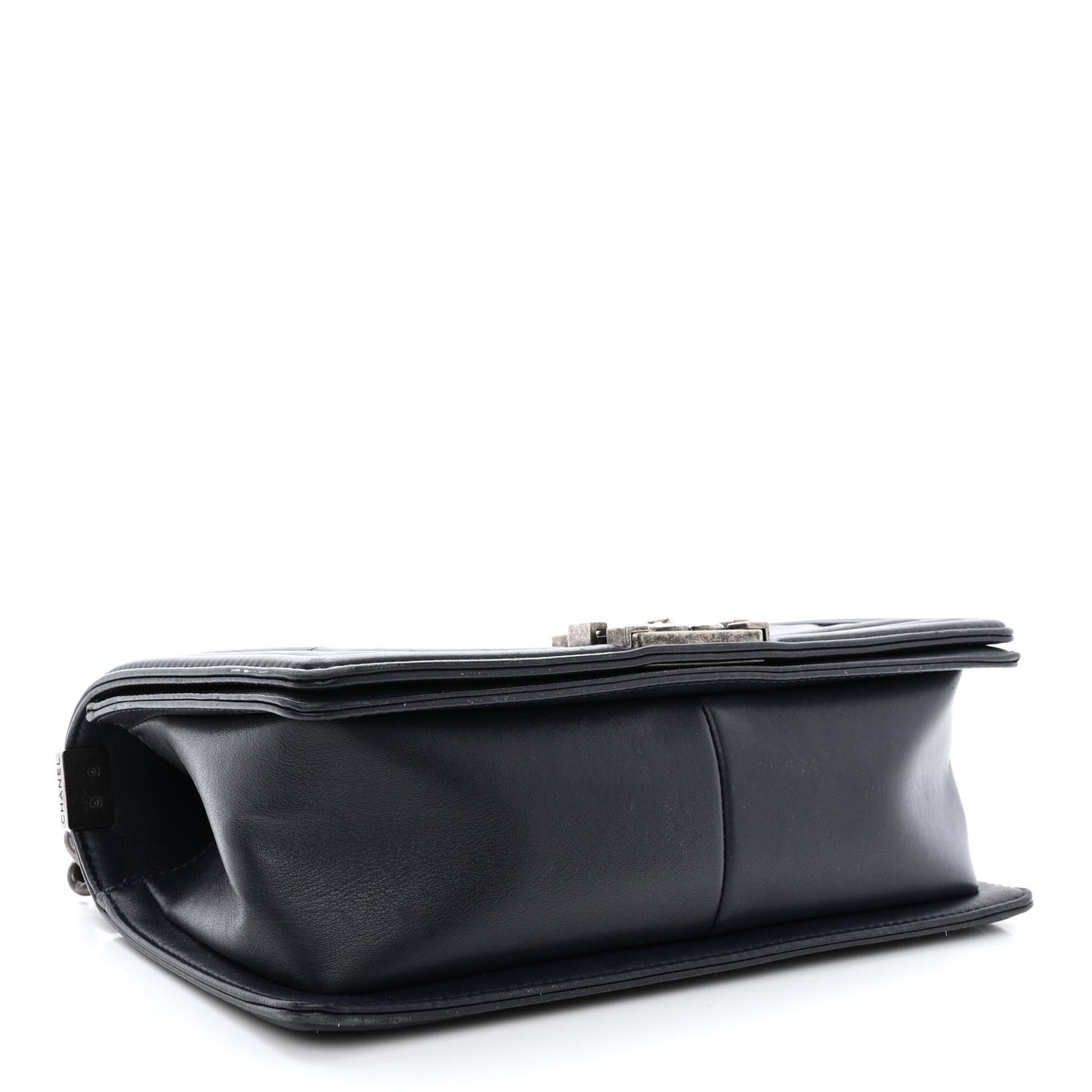 Lambskin Quilted Medium Boy Flap Navy