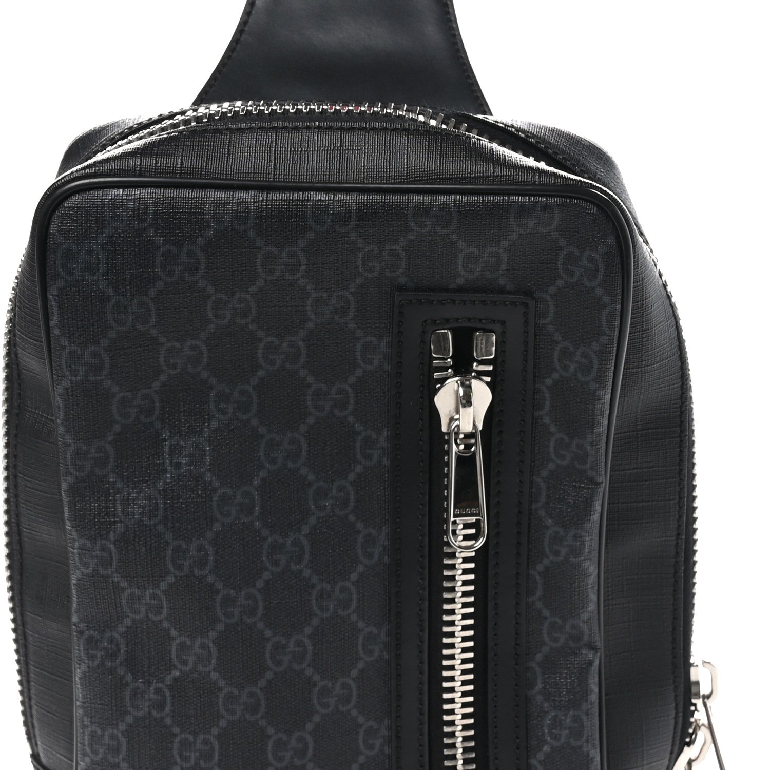 Gucci GG Supreme Monogram Web Belt Bag Black Grey 8 of 10