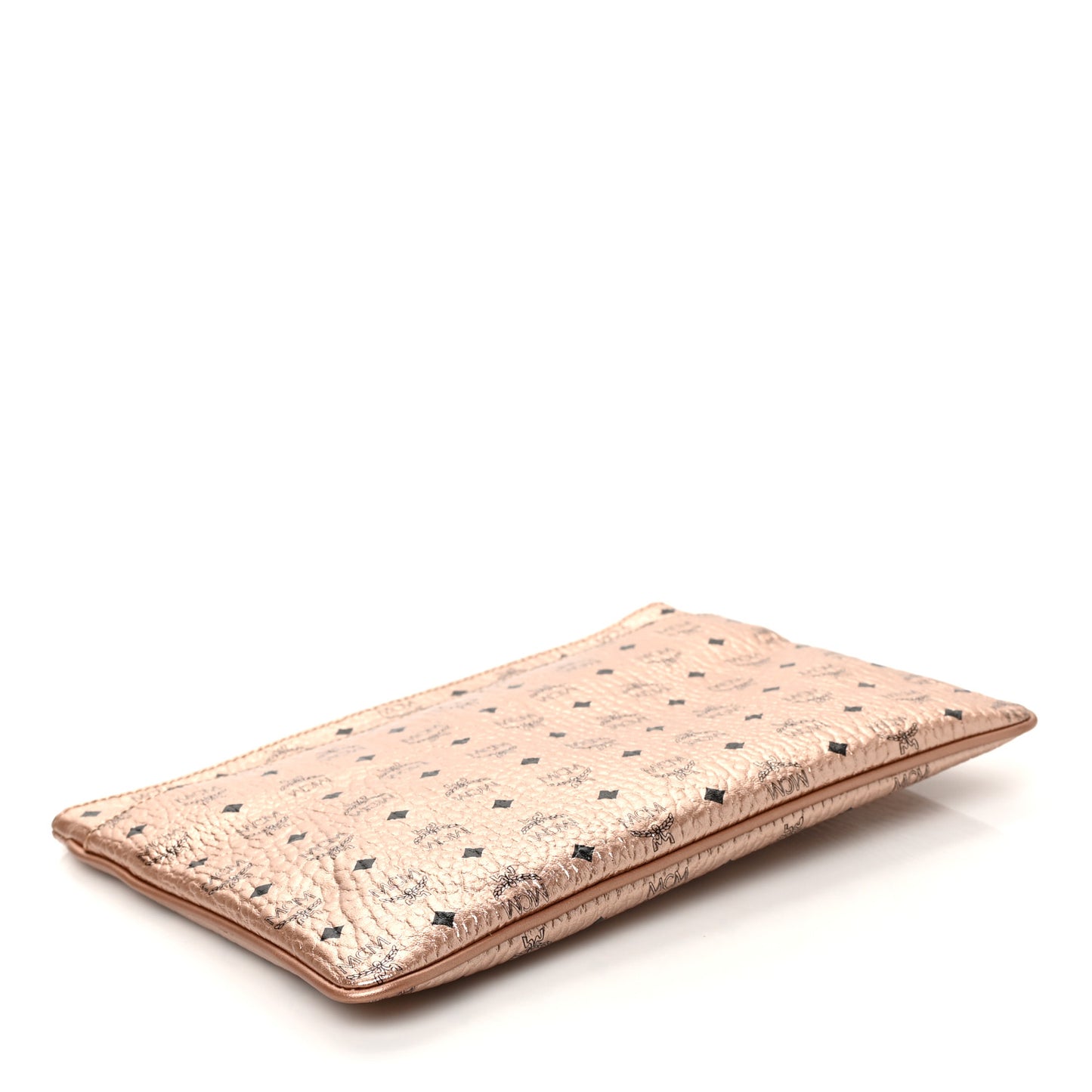 Metallic Visetos Medium Crossbody Pouch Champagne