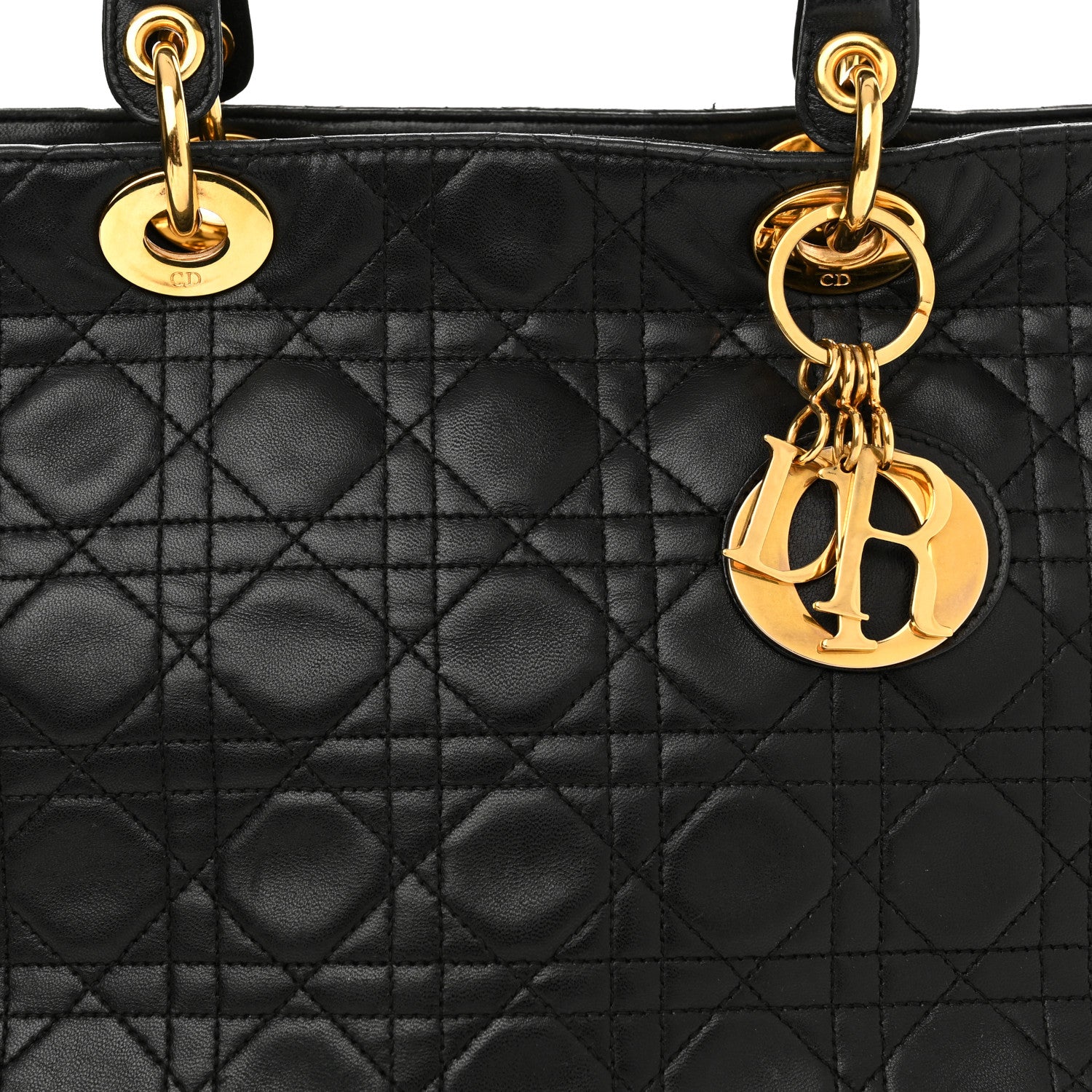 Christian Dior Lambskin Cannage Large Lady Dior Black 8 of 22