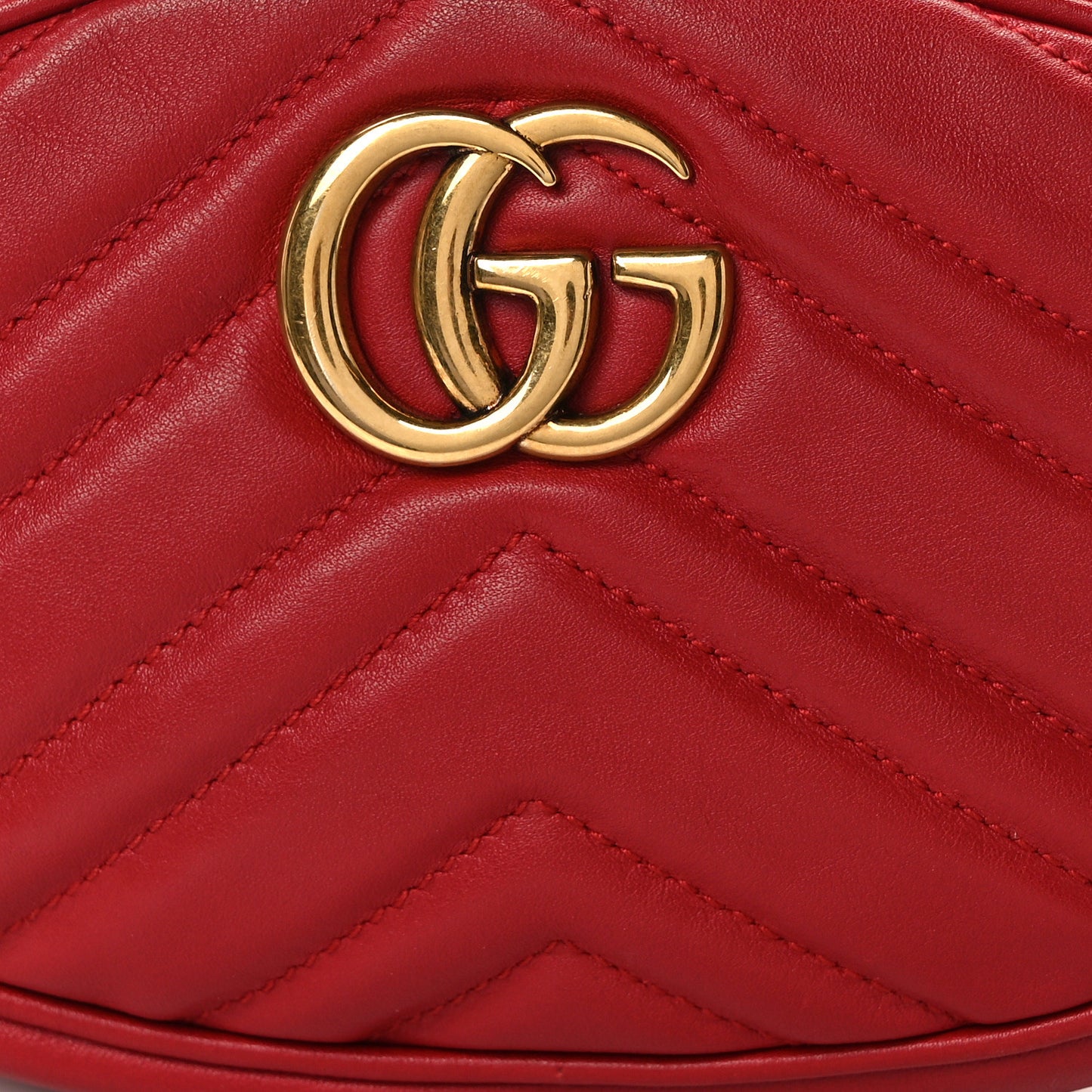 Calfskin Matelasse GG Marmont Belt Bag 75 30 Hibiscus Red