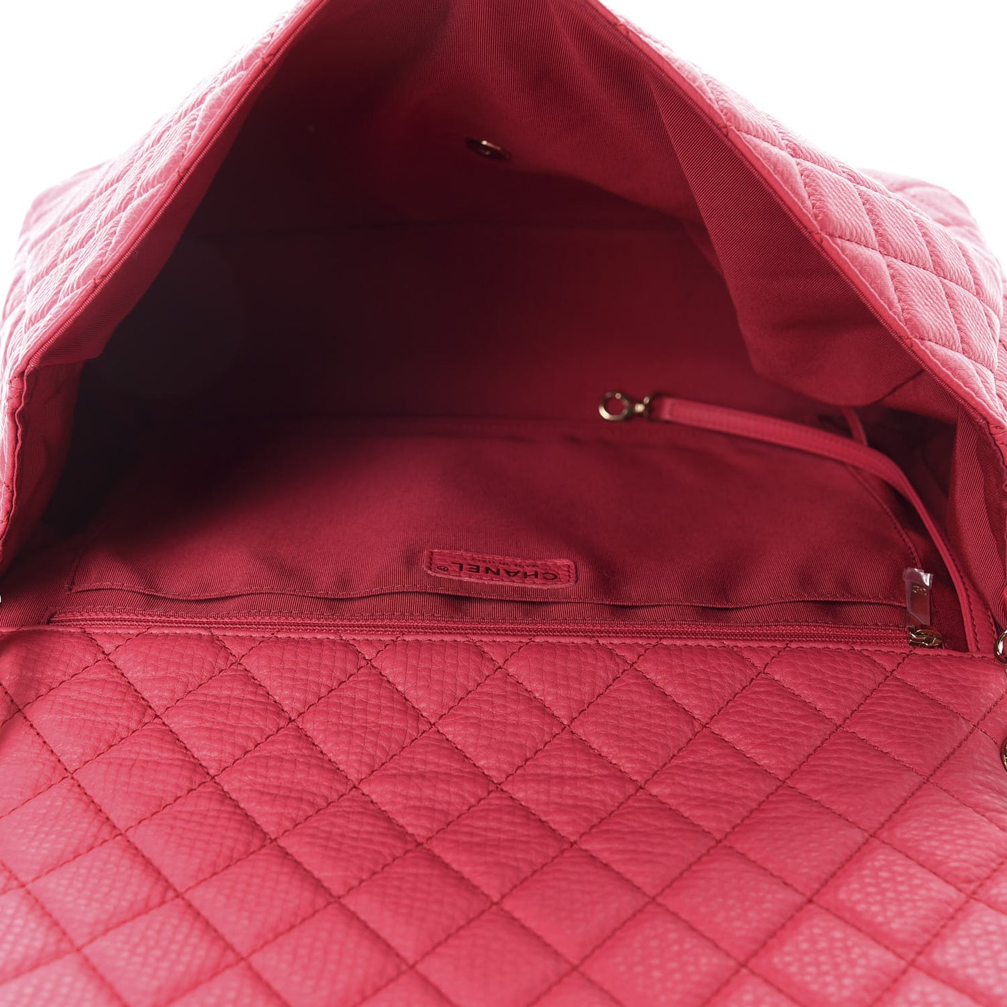 Calfskin Quilted Small XXL Travel Flap Bag Dark Pink