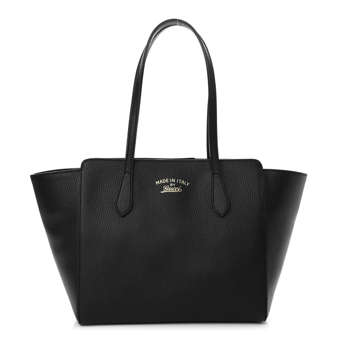 Pebbled Calfskin Small Swing Tote Black