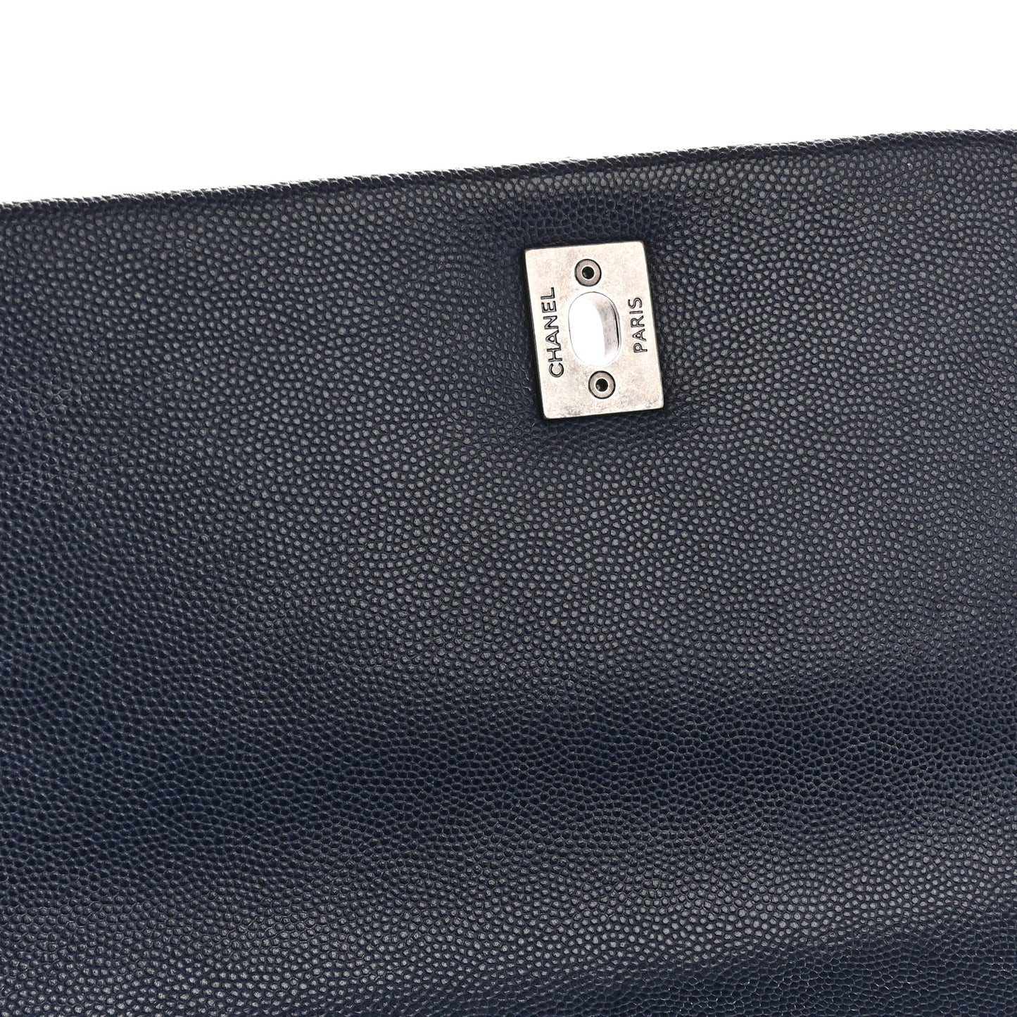 Caviar Lizard Quilted Large Coco Handle Flap Blue