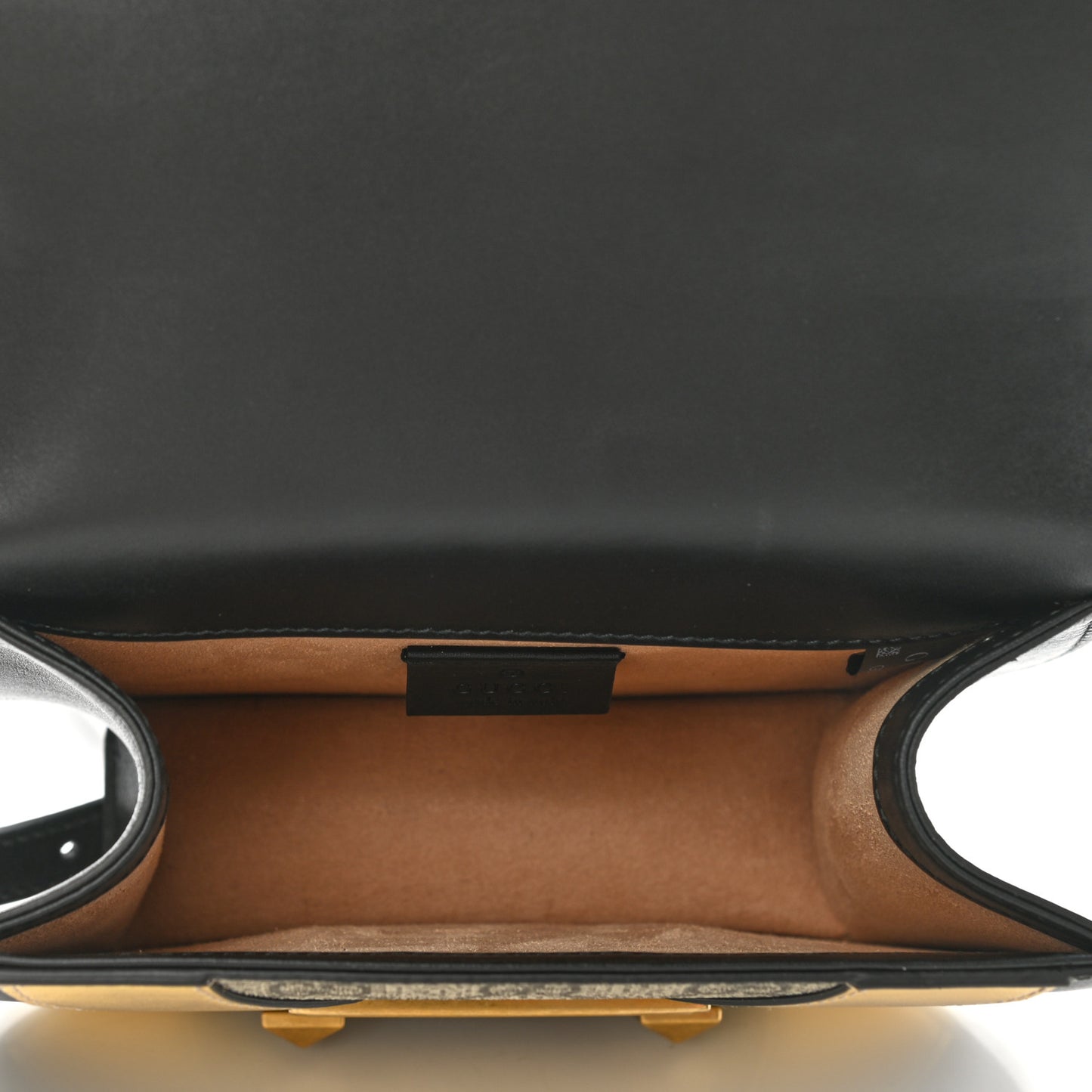 GG Supreme Monogram Small Osiride Shoulder Bag Black Gold