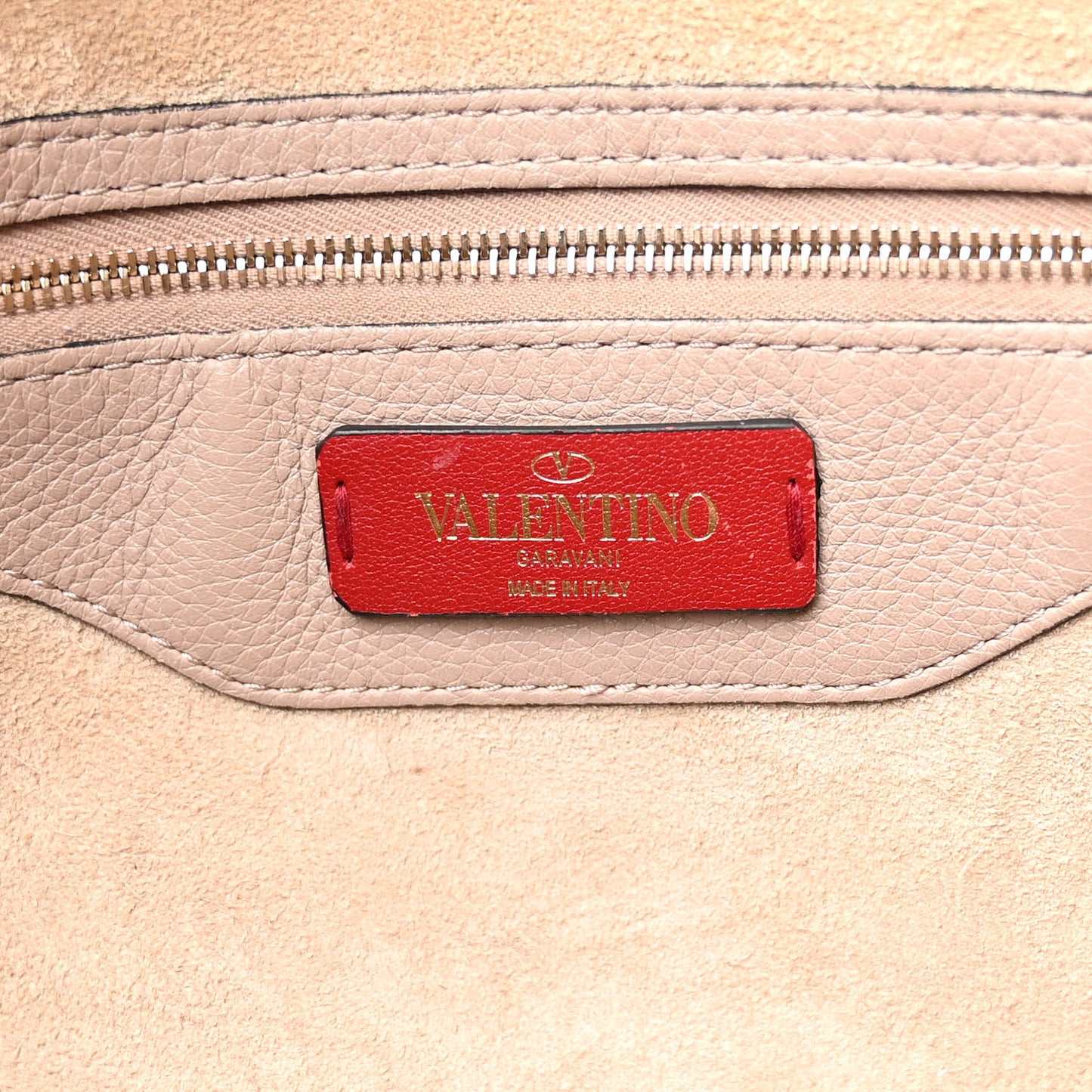 Grained Calfskin Rockstud Shoulder Tote Poudre