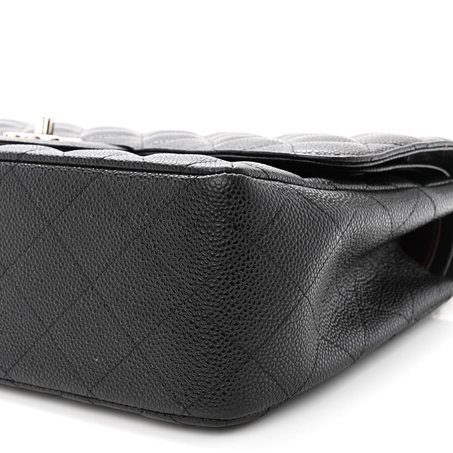 Caviar Quilted Jumbo Double Flap Black
