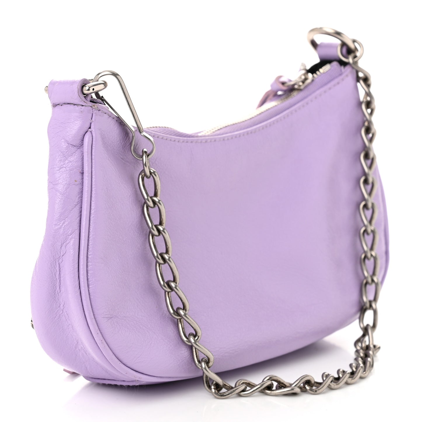 Agneau Arena Le Cagole Mini Purse With Chain Lilac