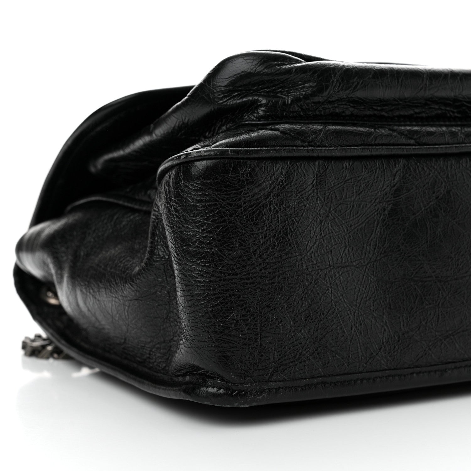 Saint Laurent Crinkled Calfskin Matelasse Monogram Medium Niki Chain Satchel Black 9 of 13