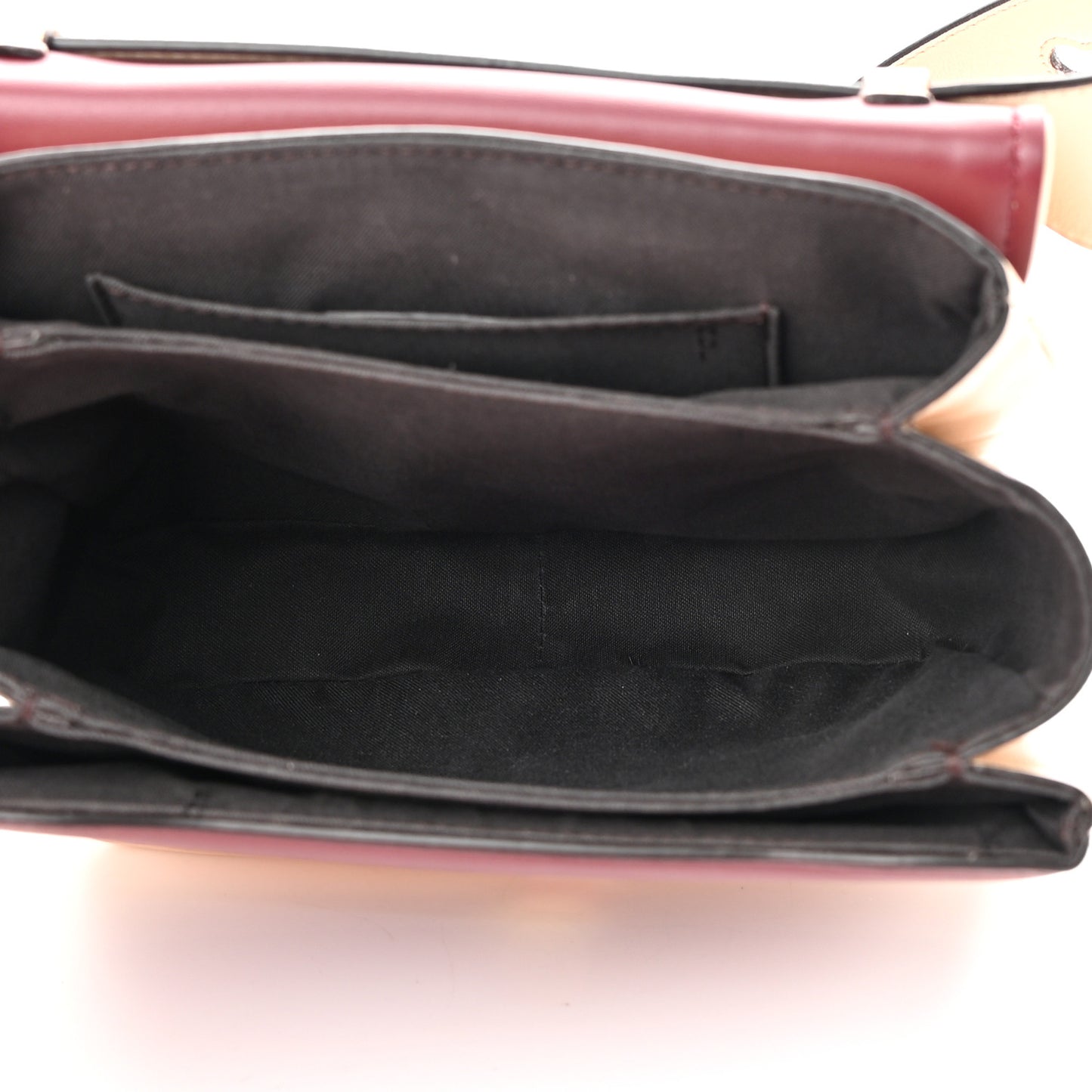 Shiny Nappa Small ID Shoulder Bag Papiro Rosso Scuro Miele Scuro