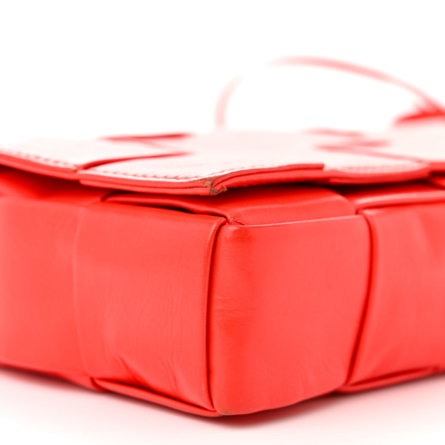 Bottega Veneta Paper Calfskin Intrecciato Stretch Cassette Bright Red 10 of 15