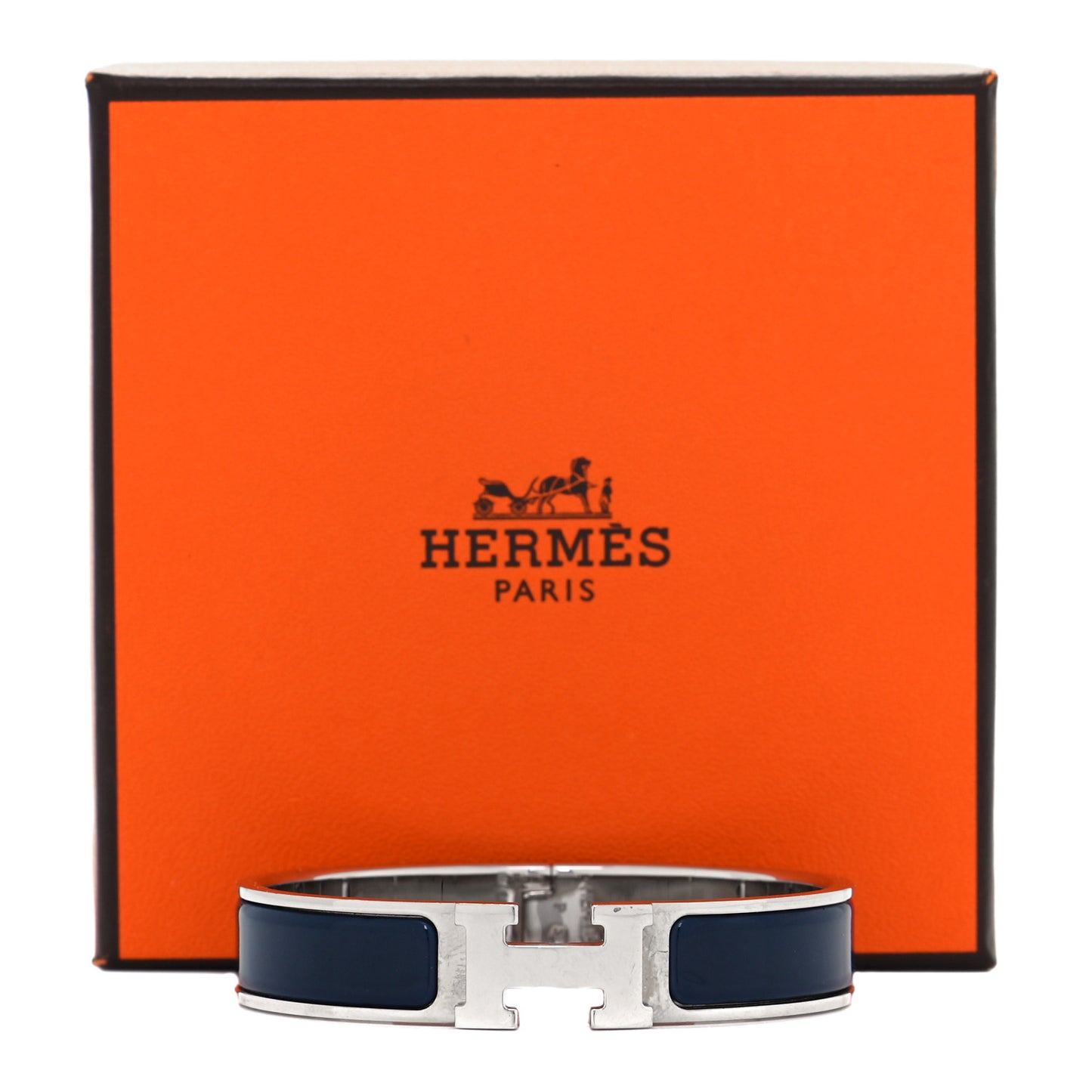 Enamel Narrow Clic Clac H Bracelet PM Indigo