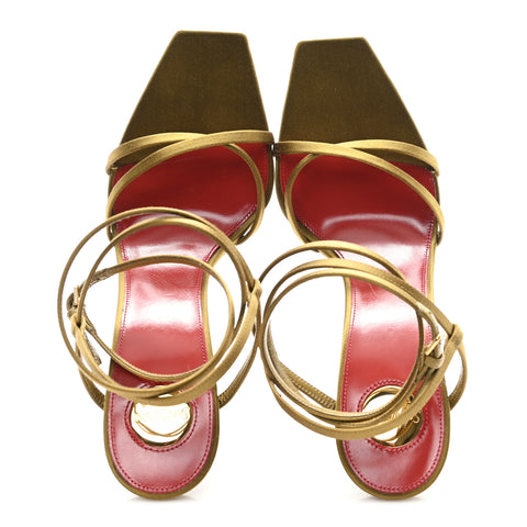 Crepe Satin Opyum 110 Sandals 39.5 Cuba Gold
