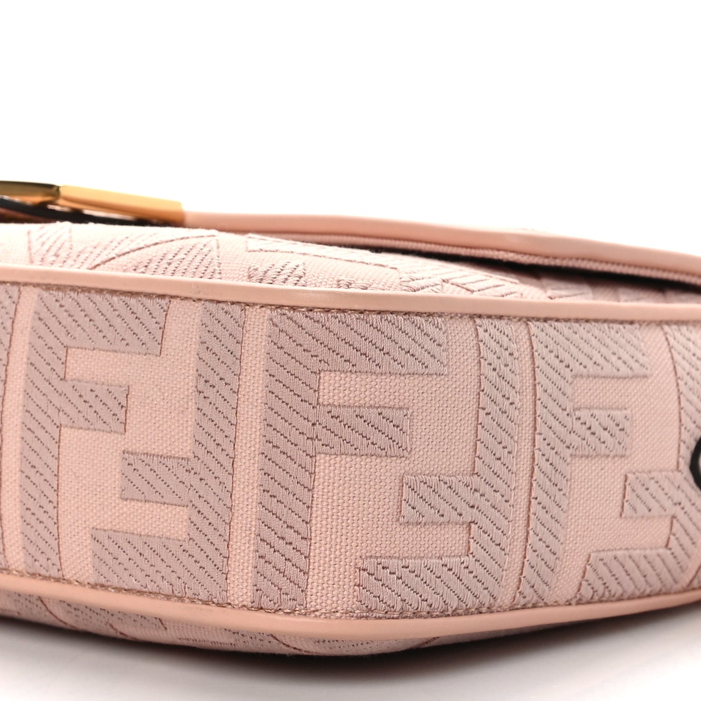 Canvas Vitello King Extra Strap FF Embroidered Baguette Baby Pink