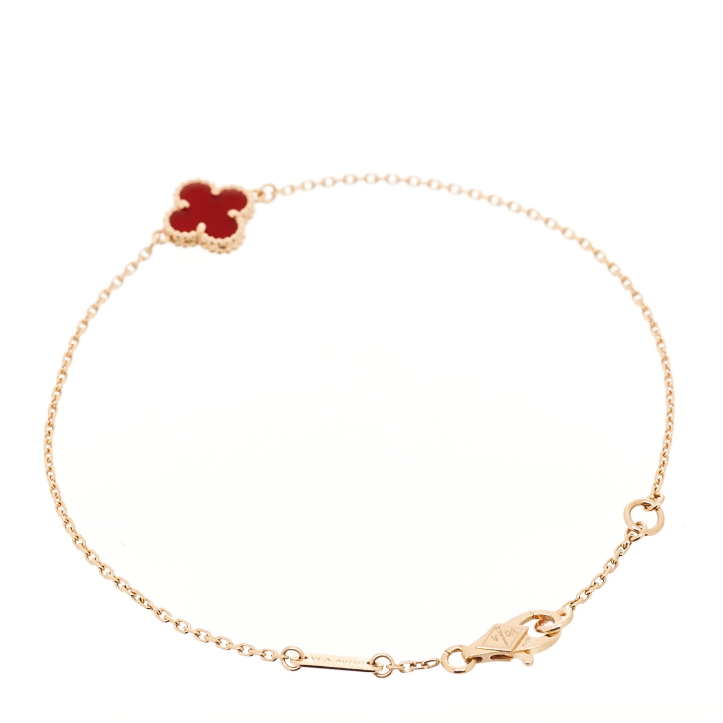 18K Rose Gold Carnelian Sweet Alhambra Bracelet