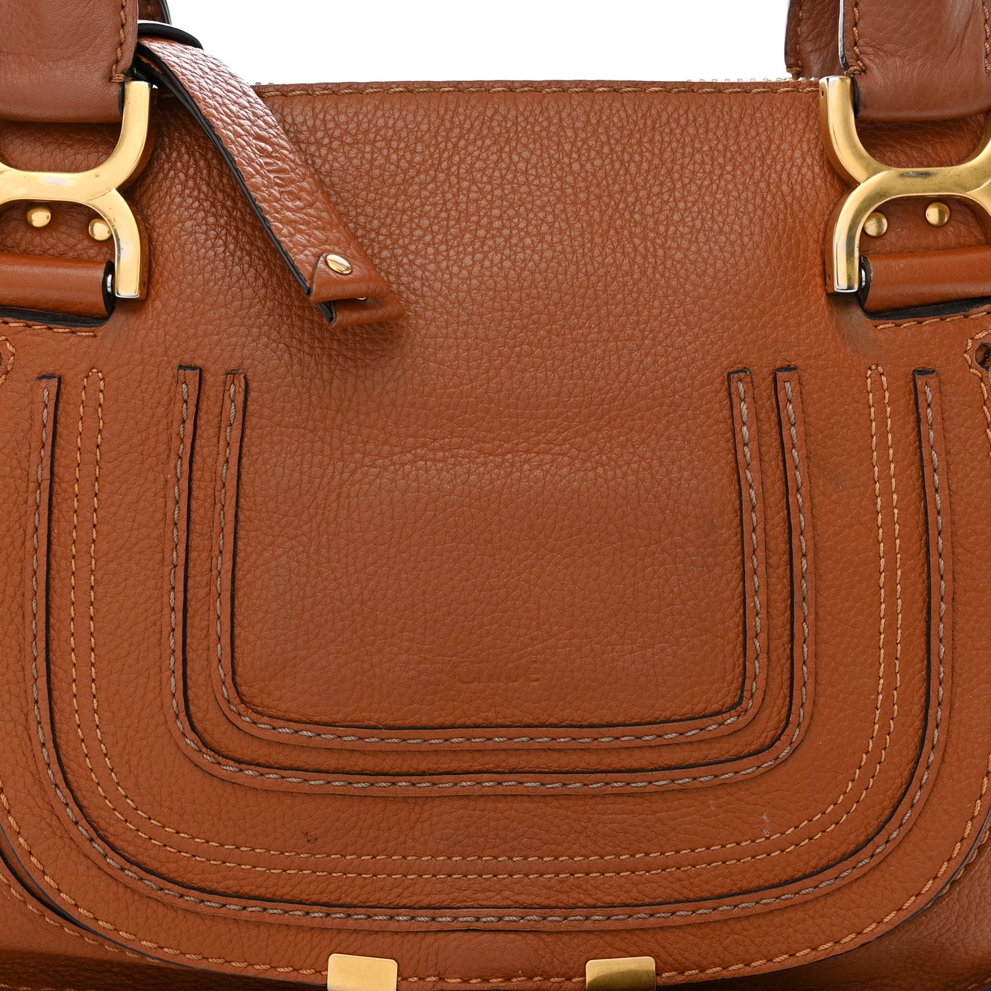 Calfskin Small Marcie Satchel Tan