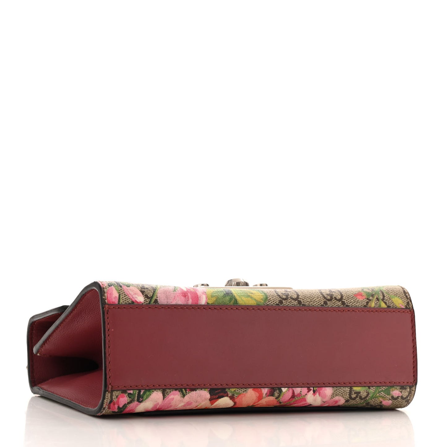 GG Supreme Monogram Blooms Small Padlock Shoulder Bag Beige Multicolor Dry Rose