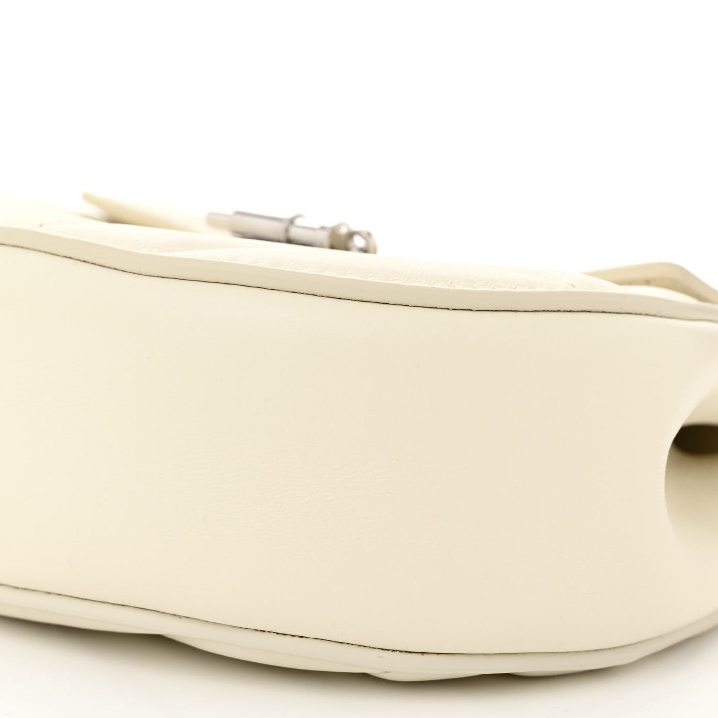 Calfskin Quilted Mini Drew Bijou Shoulder Bag Natural White