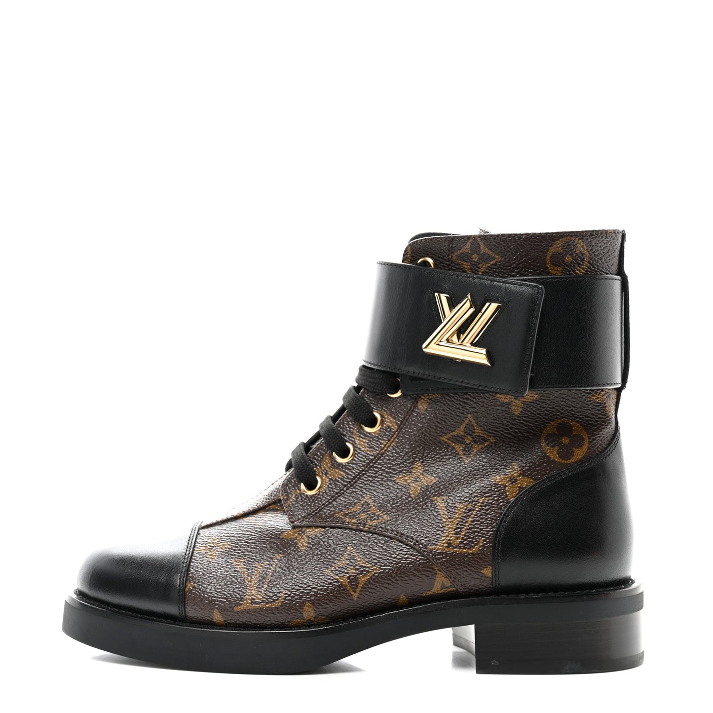 Calfskin Monogram Wonderland Flat Ranger Boots 37 Black