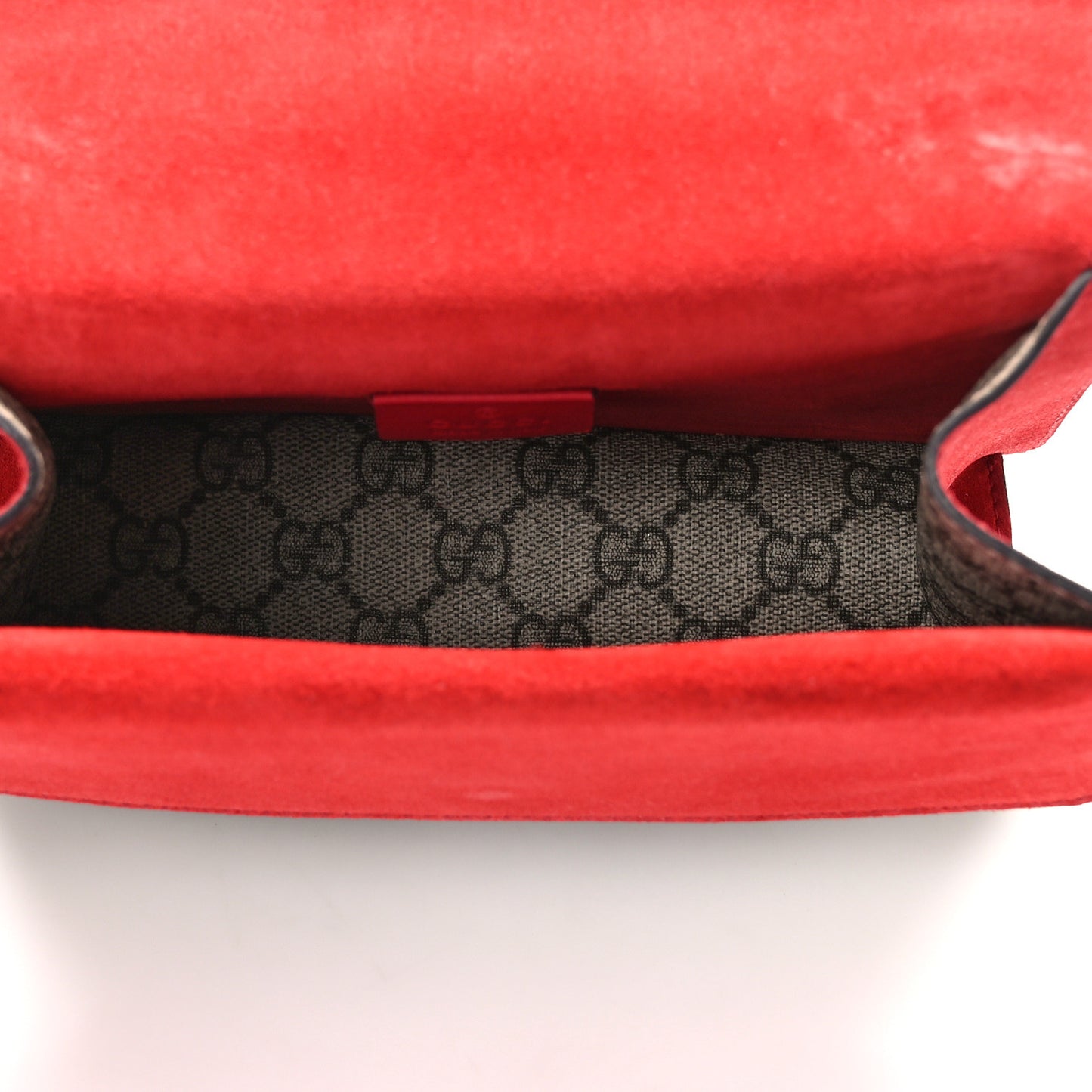 GG Supreme Monogram Mini Dionysus Shoulder Bag Hibiscus Red