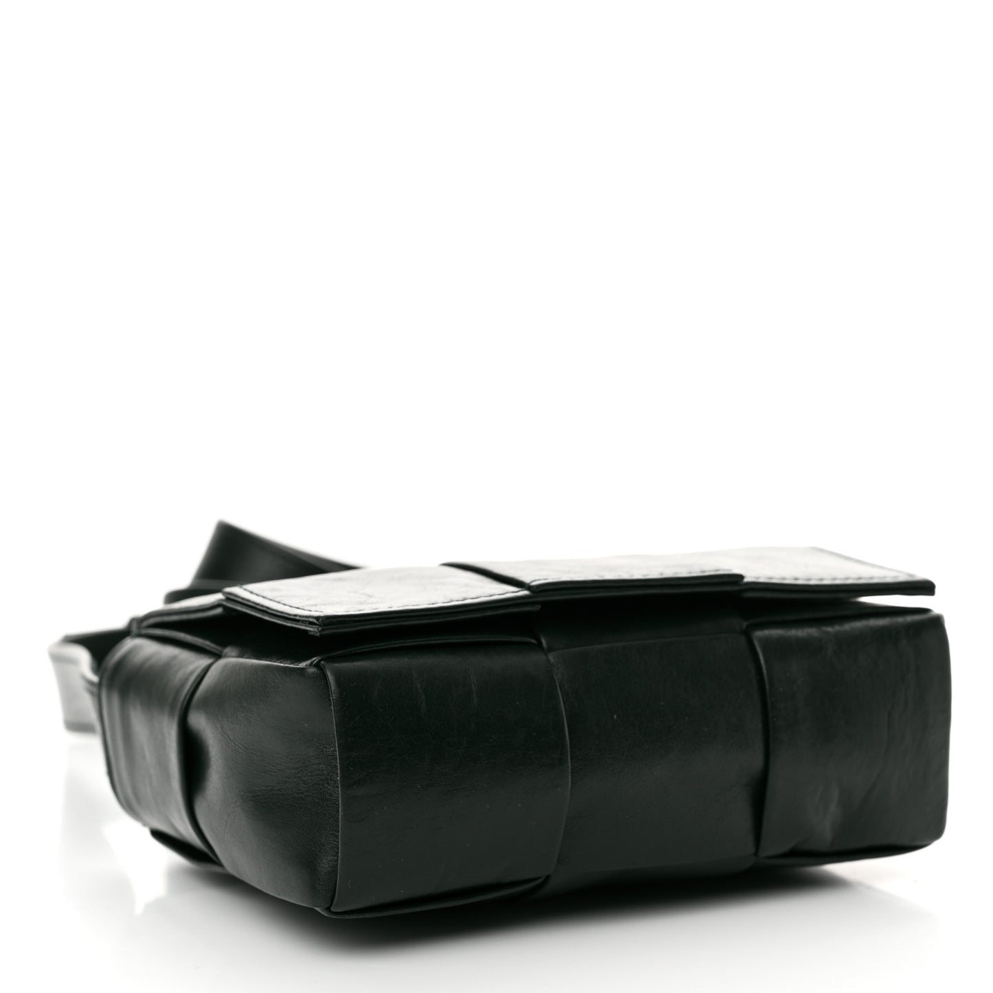 Paper Calfskin Maxi Intreccio Extra Mini Cassette Crossbody Bag Black