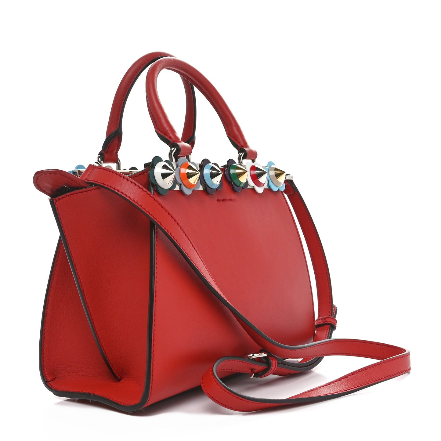 Vitello Dolce Plexiglass Flowerland Studded Mini 3Jours Tote Bloody Mary Multicolor