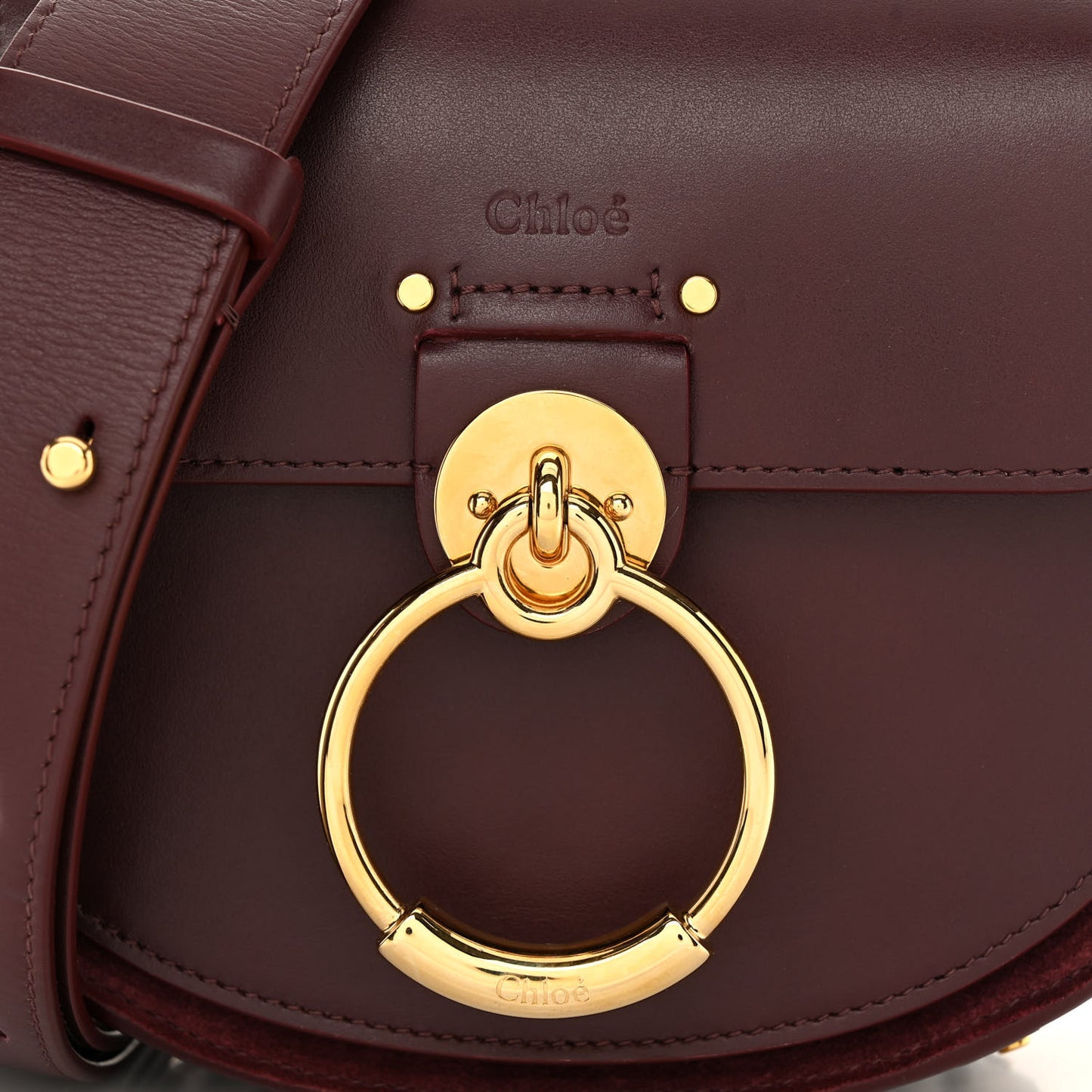 Calfskin Small Tess Bag Burnt Brown
