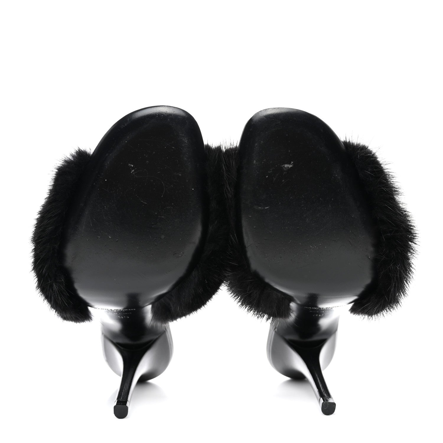 Saint Laurent Mink Calfskin Roy Mule Sandals 39 Black 10 of 19