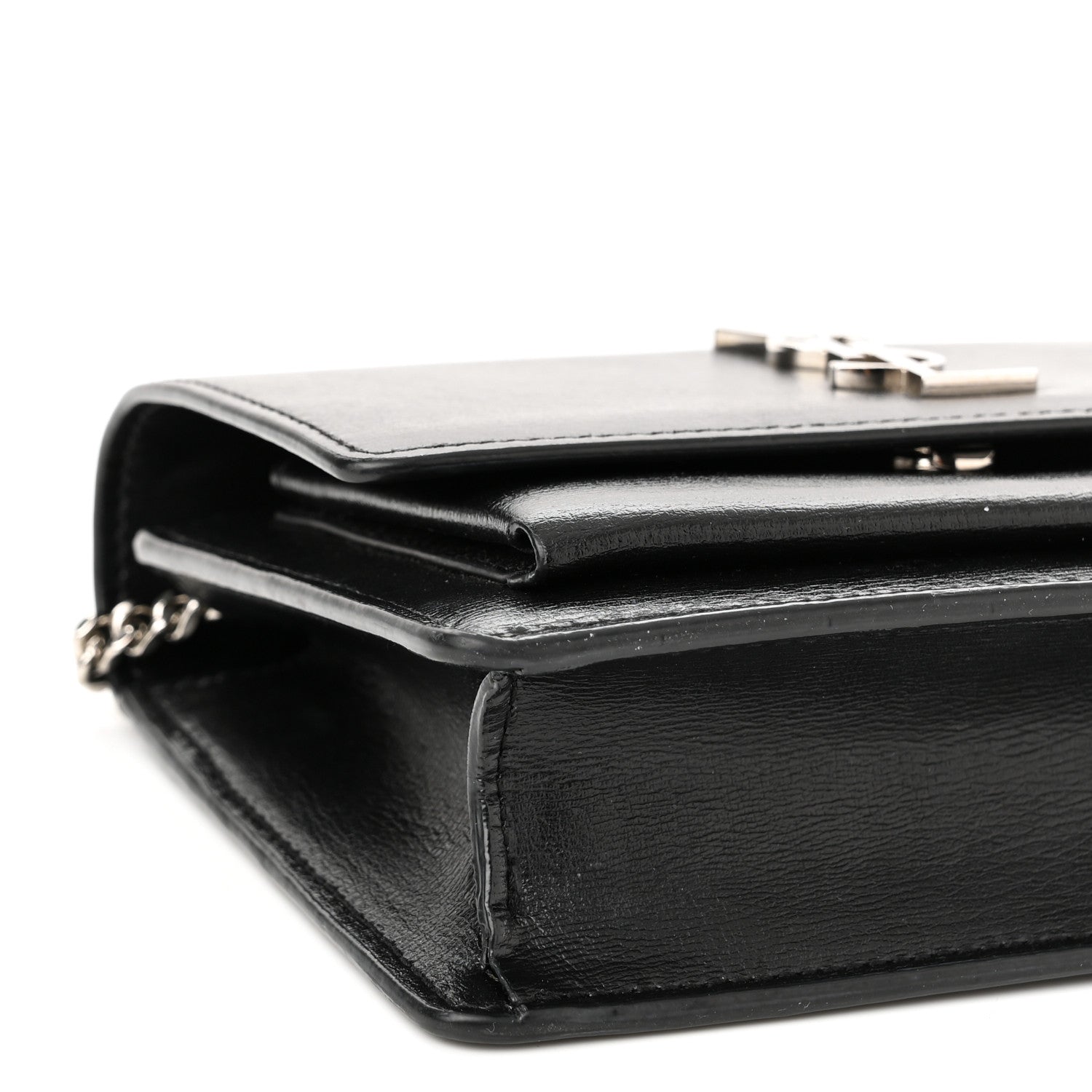 Saint Laurent Calfskin Monogram Sunset Chain Wallet Black 8 of 10