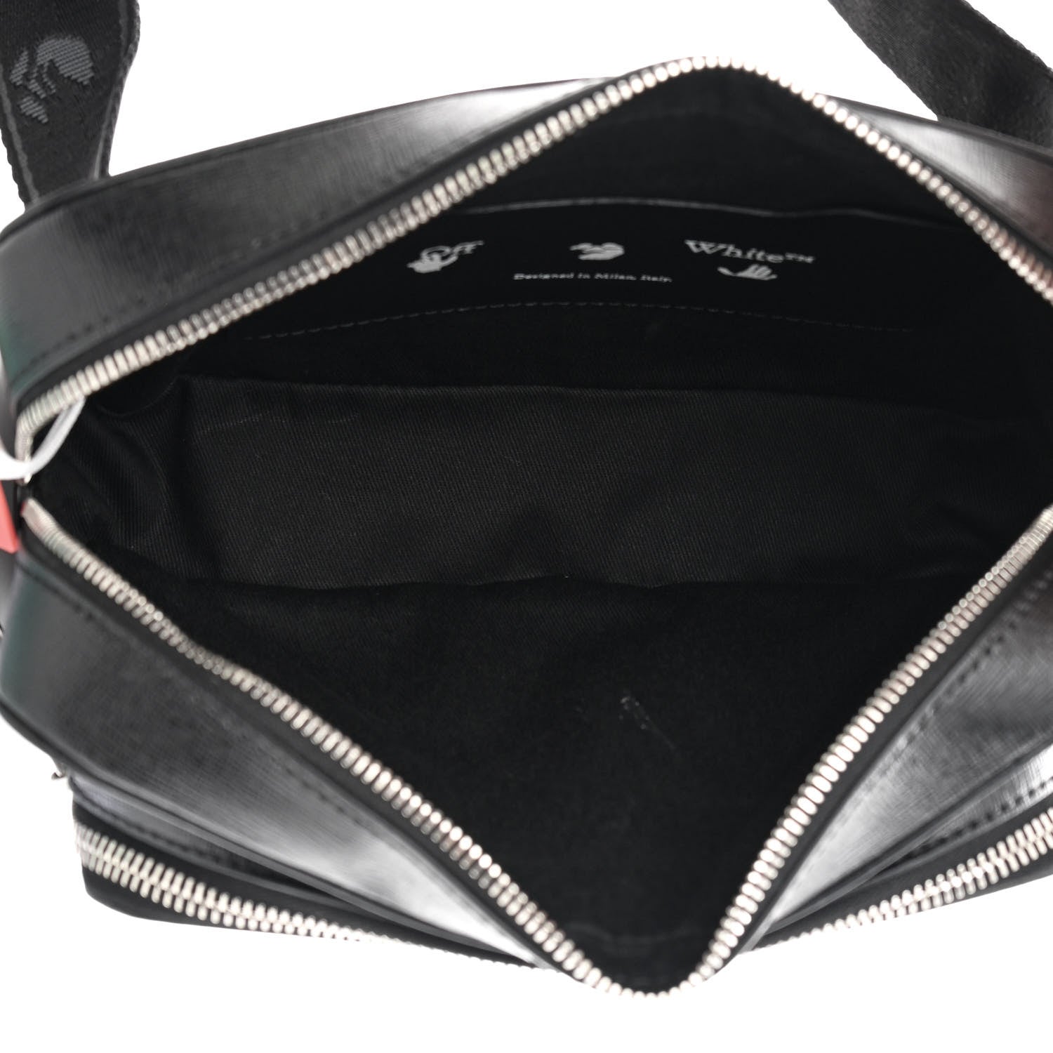 Off-White Saffiano Striped Diag Belt Bag Black 5 of 11