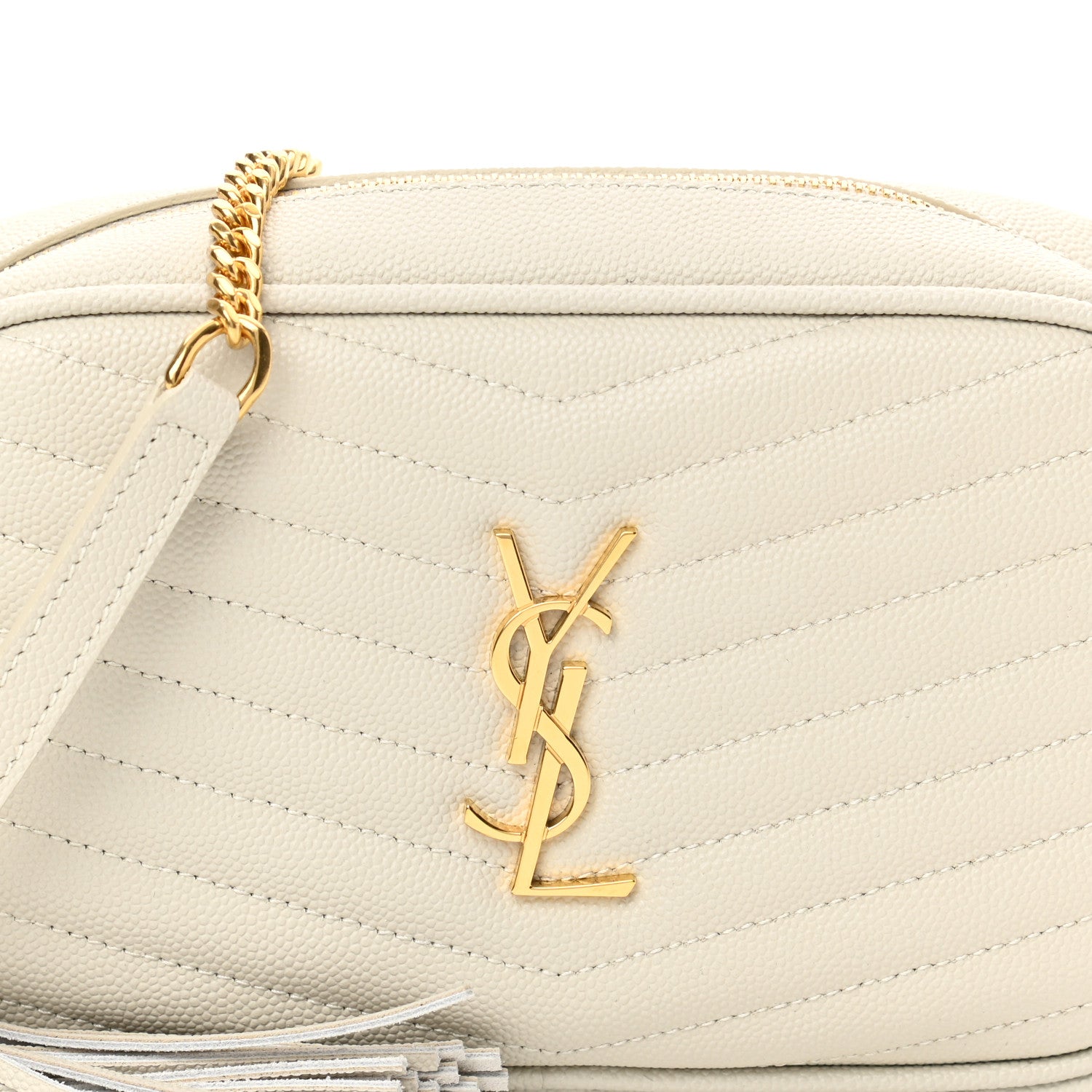 Saint Laurent Grain De Poudre Matelasse Monogram Mini Lou Camera Bag Crema Soft 7 of 12