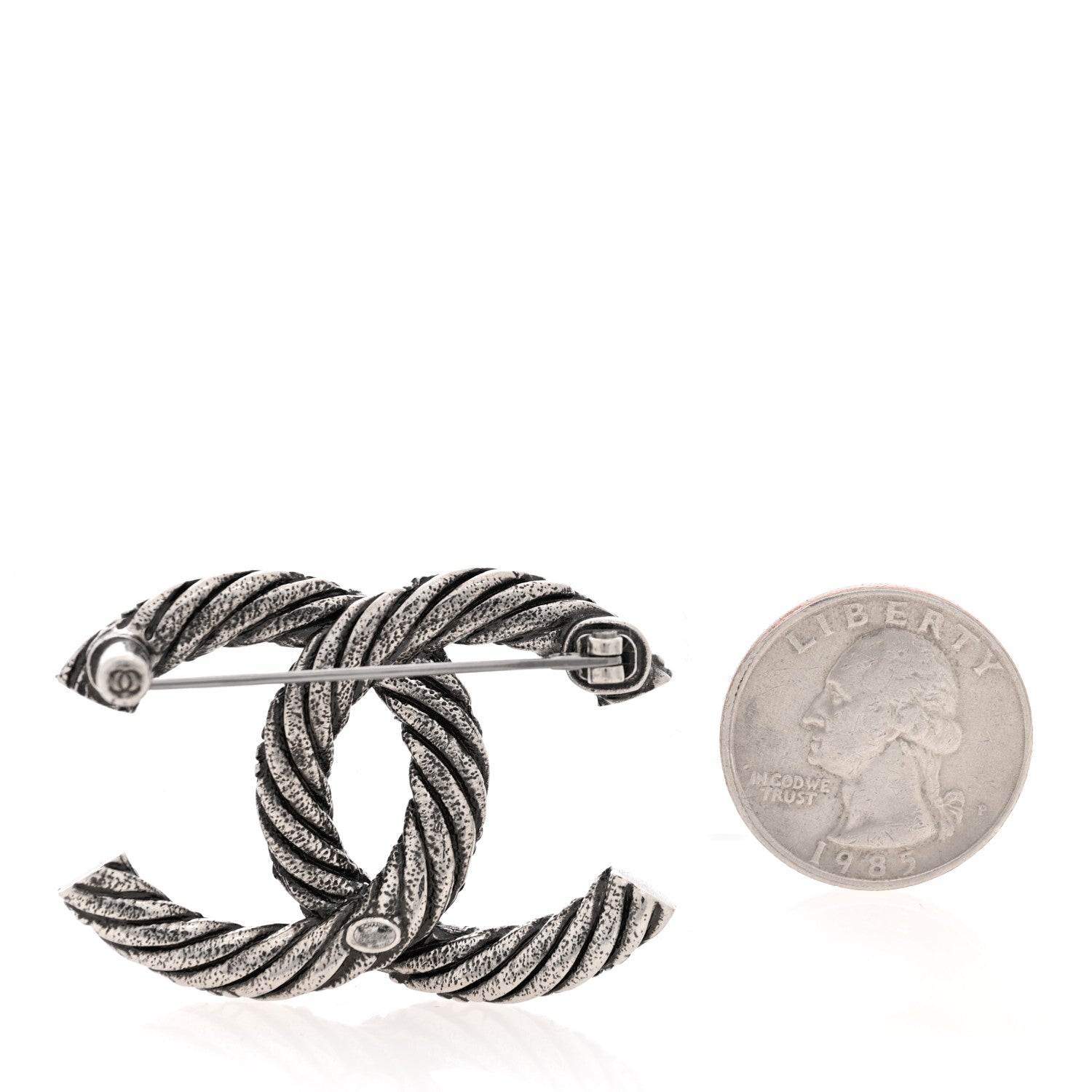 Chanel Ruthenium Twisted CC Brooch 2 of 3